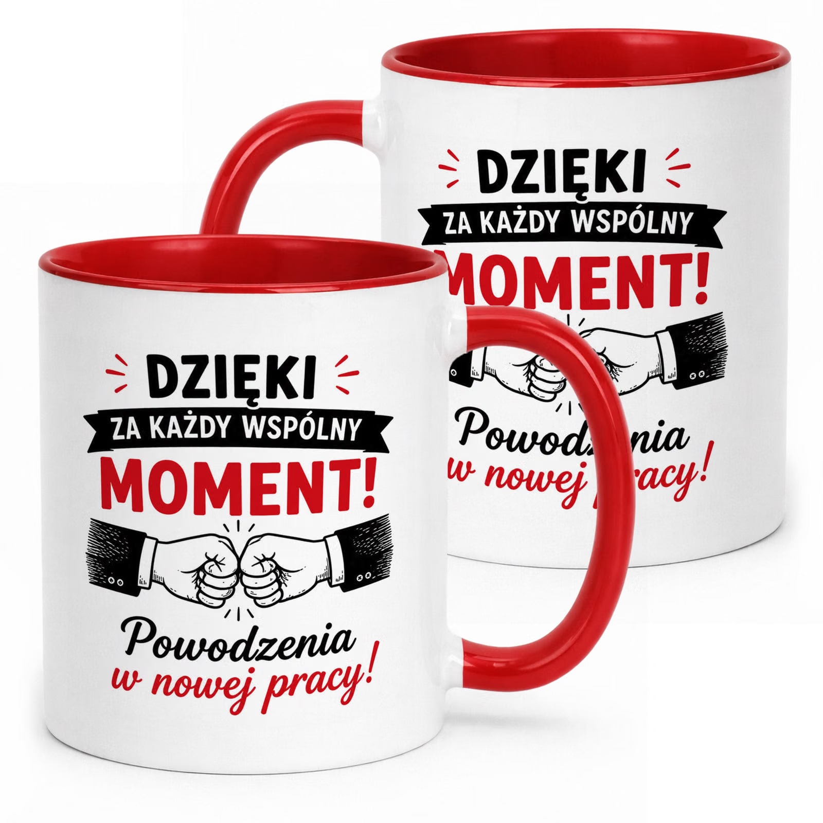 Kubek Czerwony z nadrukiem Pożegnanie Odejście z Pracy Upominek Prezent