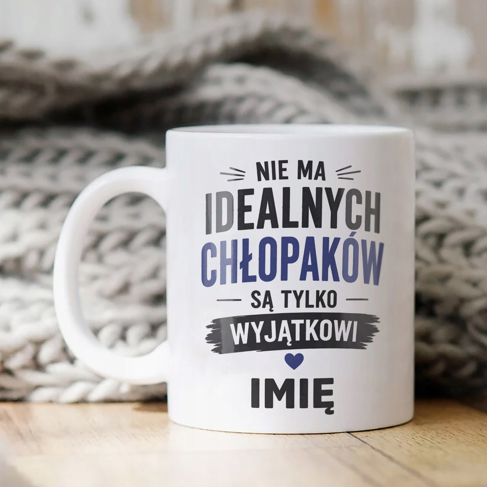 Biały Kubek personalizowany z nadrukiem Dzień Chłopaka Dla Mężczyzny