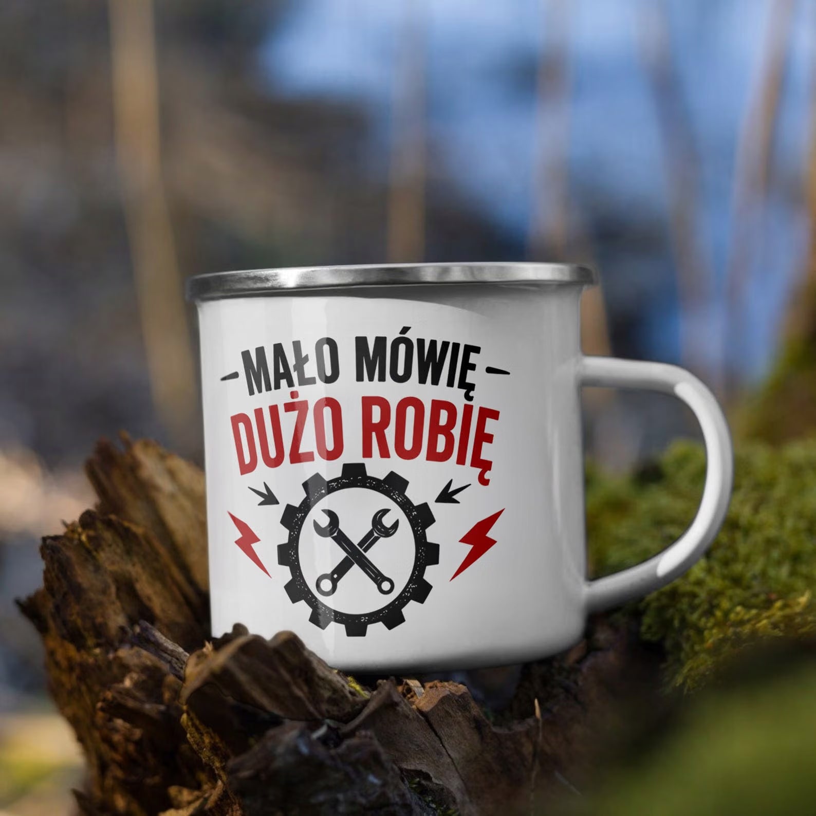 Zestaw Kubek Emaliowany Poduszka Dzień Chłopaka Z Nadrukiem