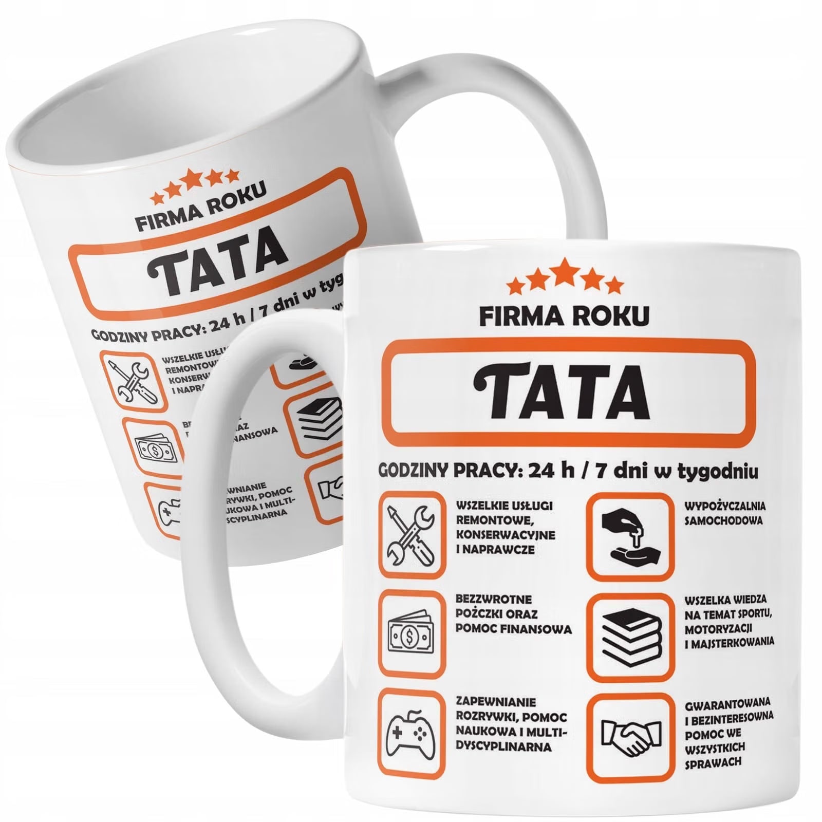 Zestaw Kubek + Koszulka Dzień Ojca Dla Taty Firma Tata Prezent Upominek
