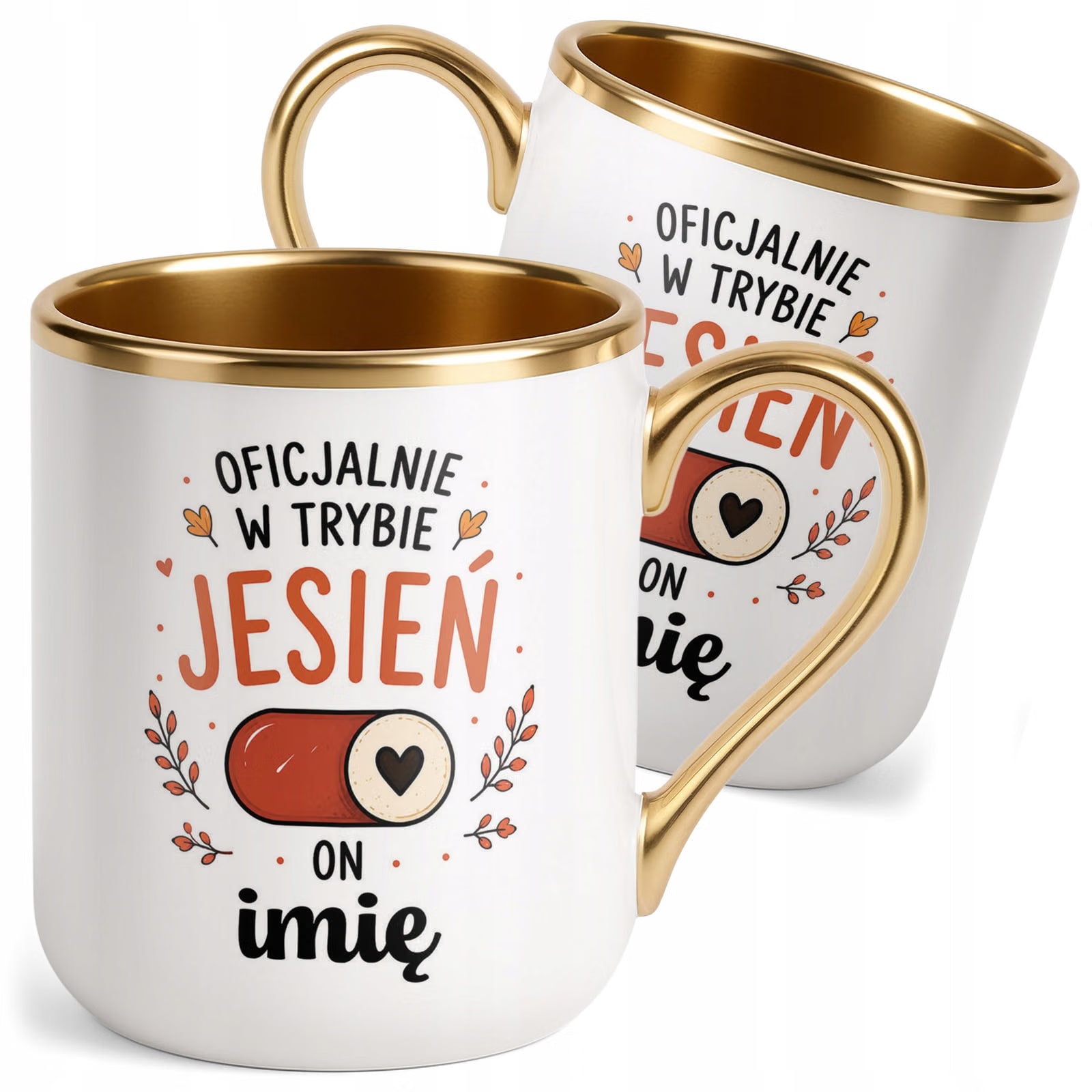 Kubek Personalizowany z nadrukiem Premium Złoty Jesienny Jesień