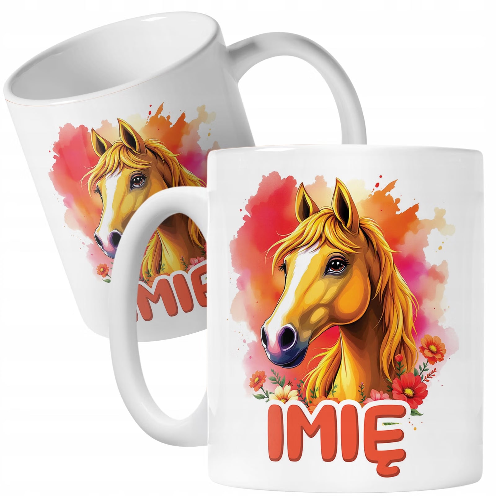 Zestaw personalizowany Kubek + Poduszka Z Koniem Koń Słodki Dla Koniar