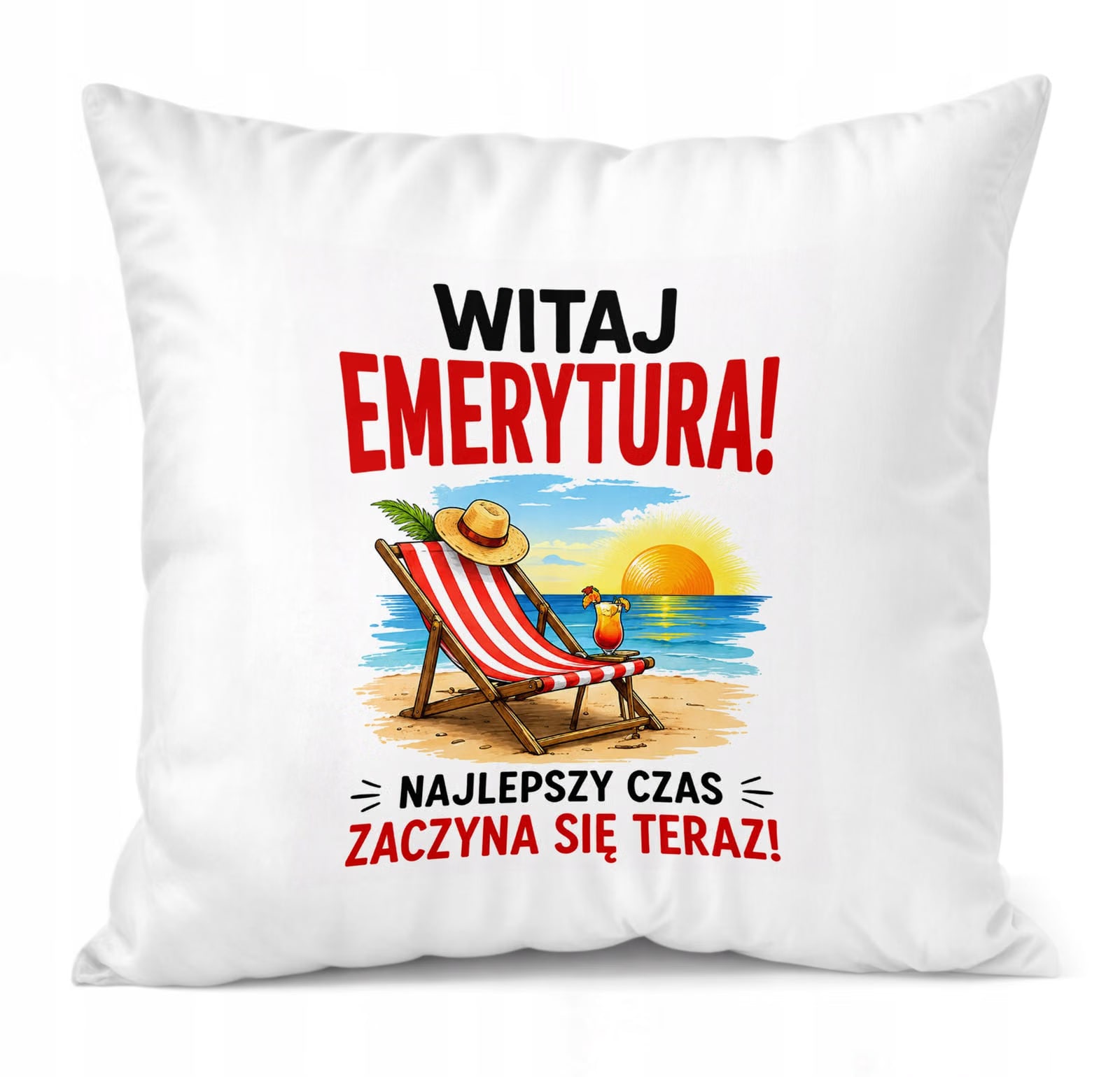 Poduszka Jasiek 38x38cm z Nadrukiem Emerytura Dla Emeryta Emerytki Prezent