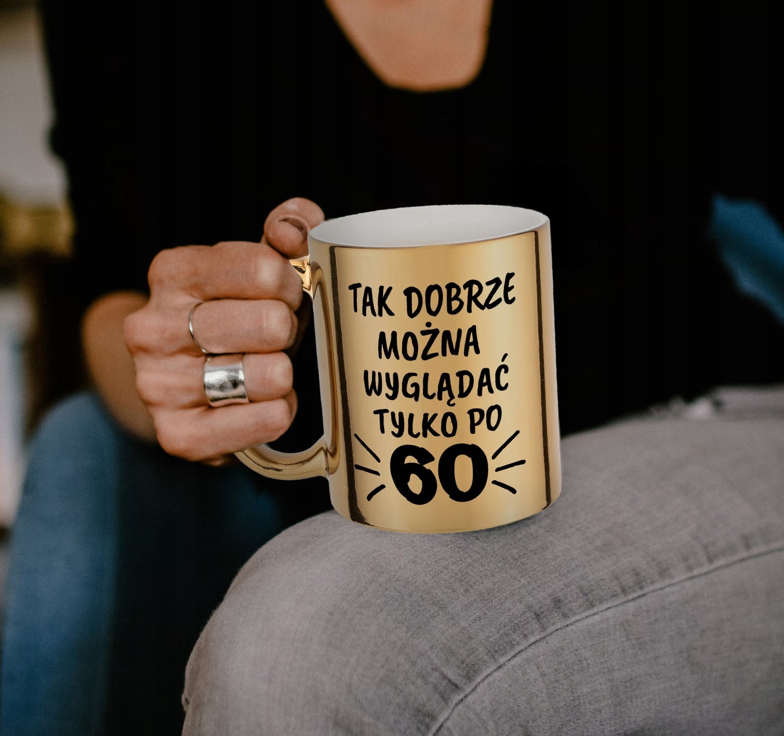 Kubek Złoty ceramiczny 330 ml Tak dobrze można wyglądać Po 60 Na Urodziny