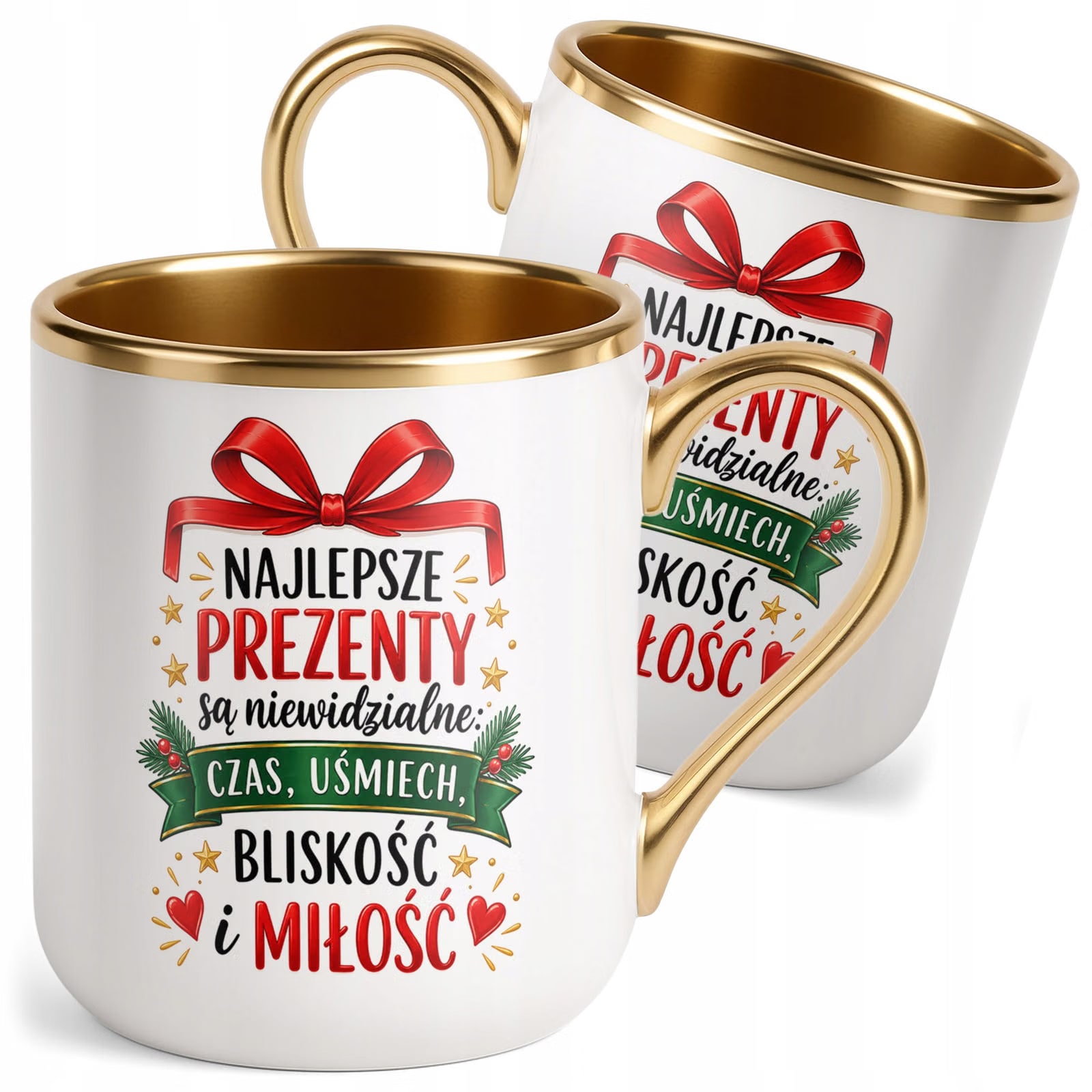 Kubek Premium Złoty Boże Narodzenie Mikołajki Najlepsze Prezent