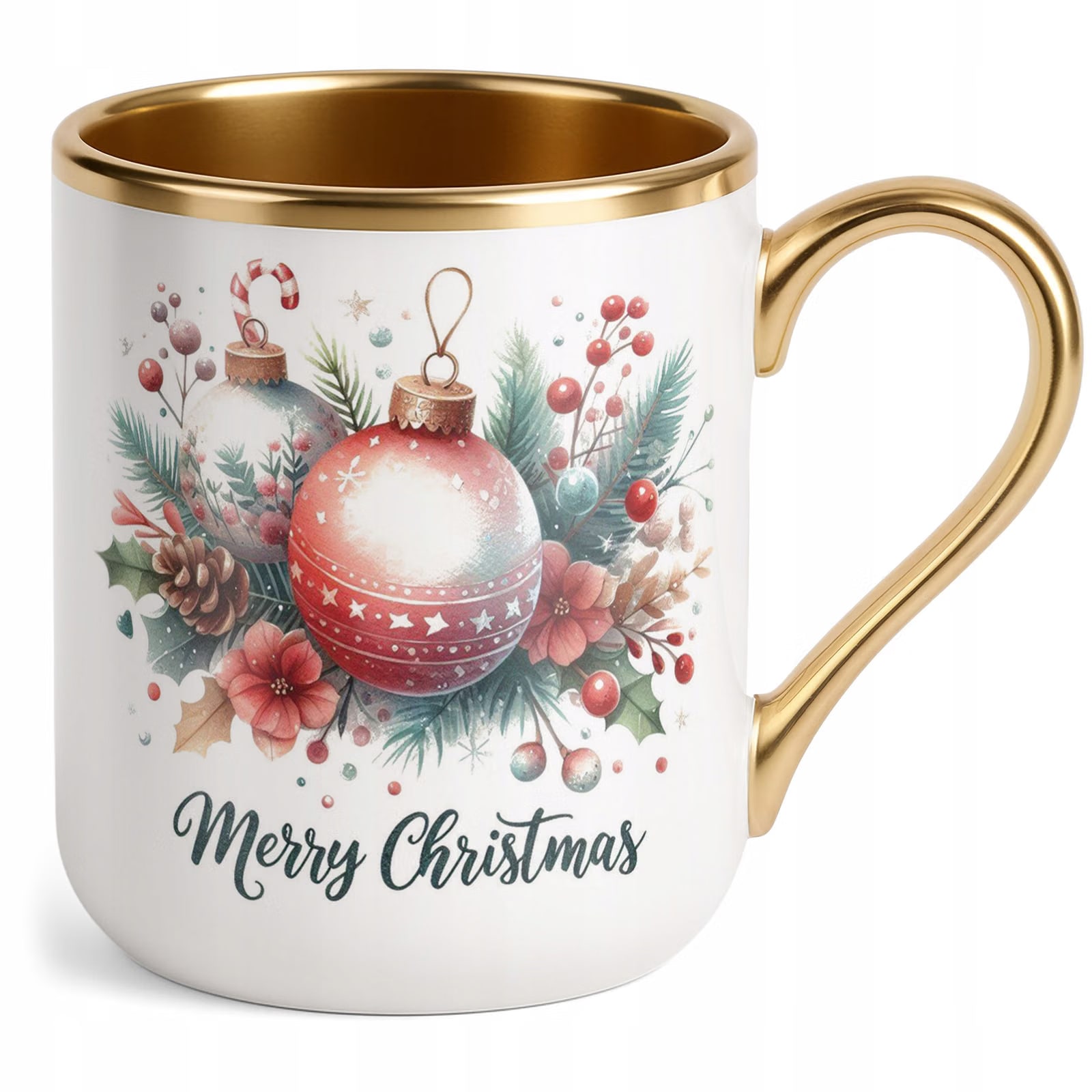 Kubek Premium Złoty Boże Narodzenie Mikołajki Merry Christmas Prezent