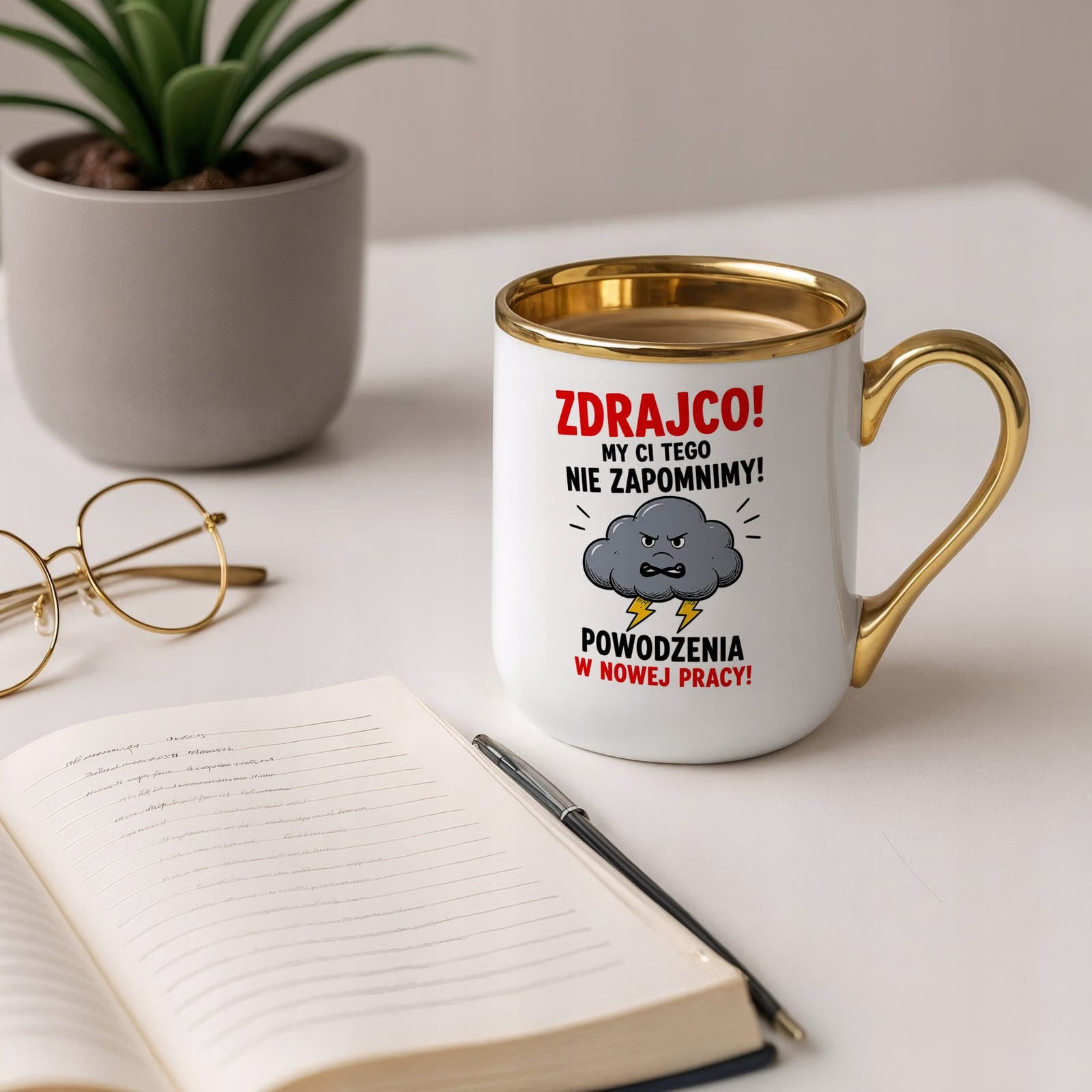 Kubek z nadrukiem Premium Złoty Pożegnanie Odejście z Pracy