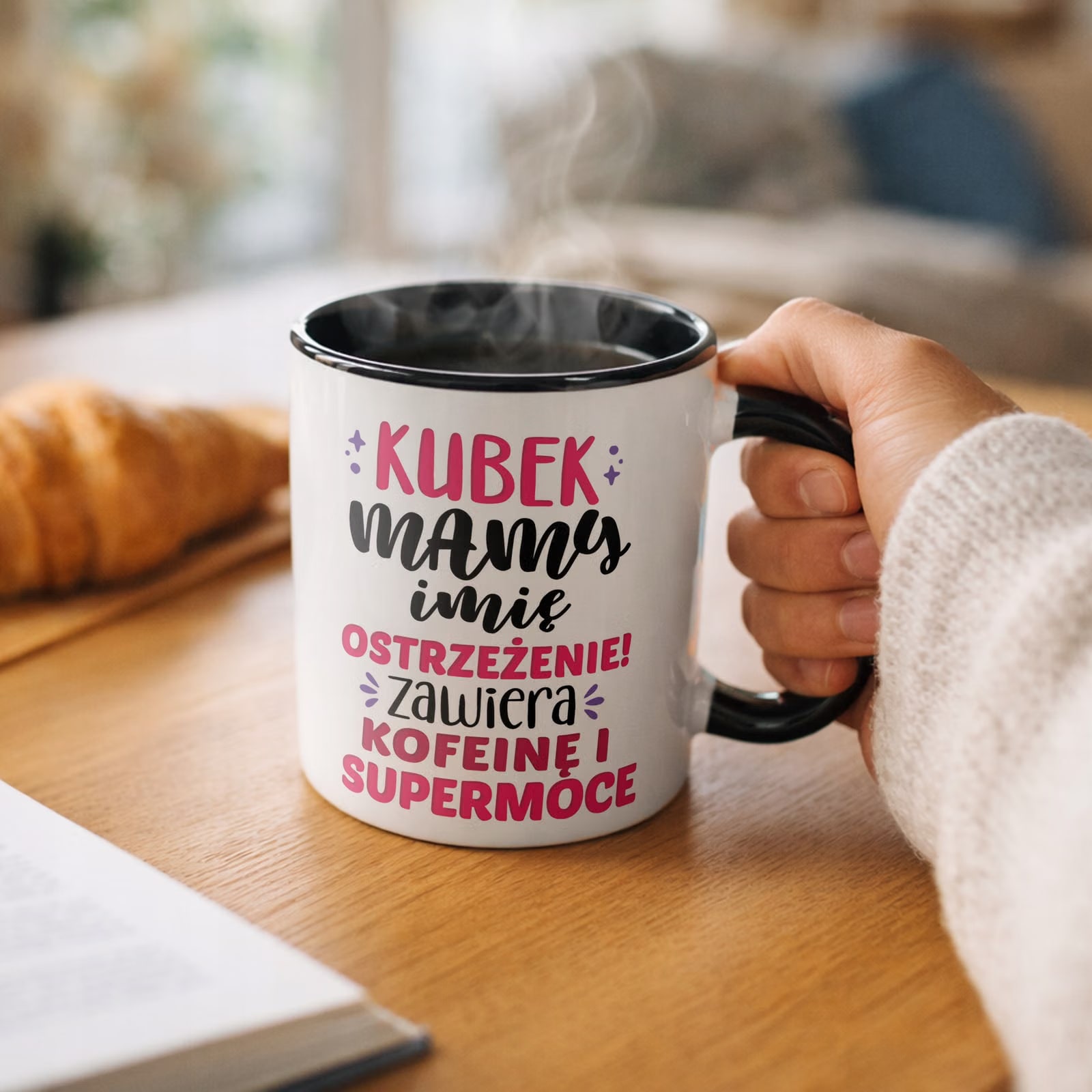 Kubek Czarny Personalizowany Dzień Matki Dla Mamy Prezent Upominek