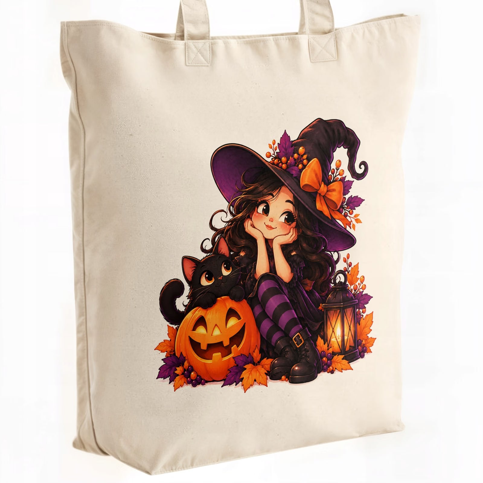 Torba shopper bawełniana premium halloween na zakupy z nadrukiem