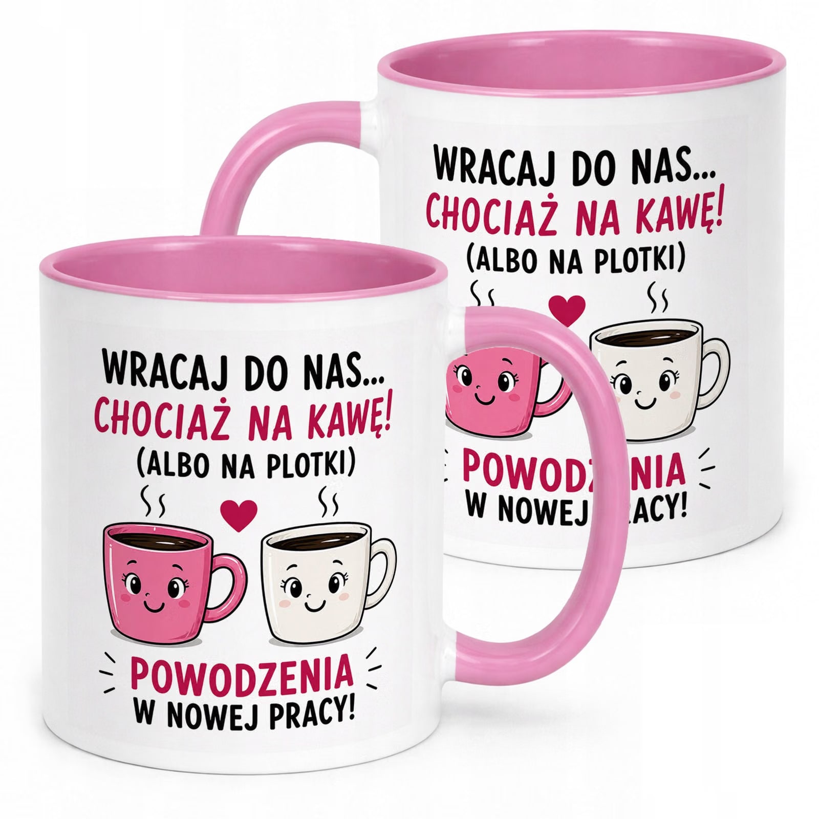Kubek Różowy z nadrukiem Pożegnanie Odejście z Pracy Dla Koleżanki