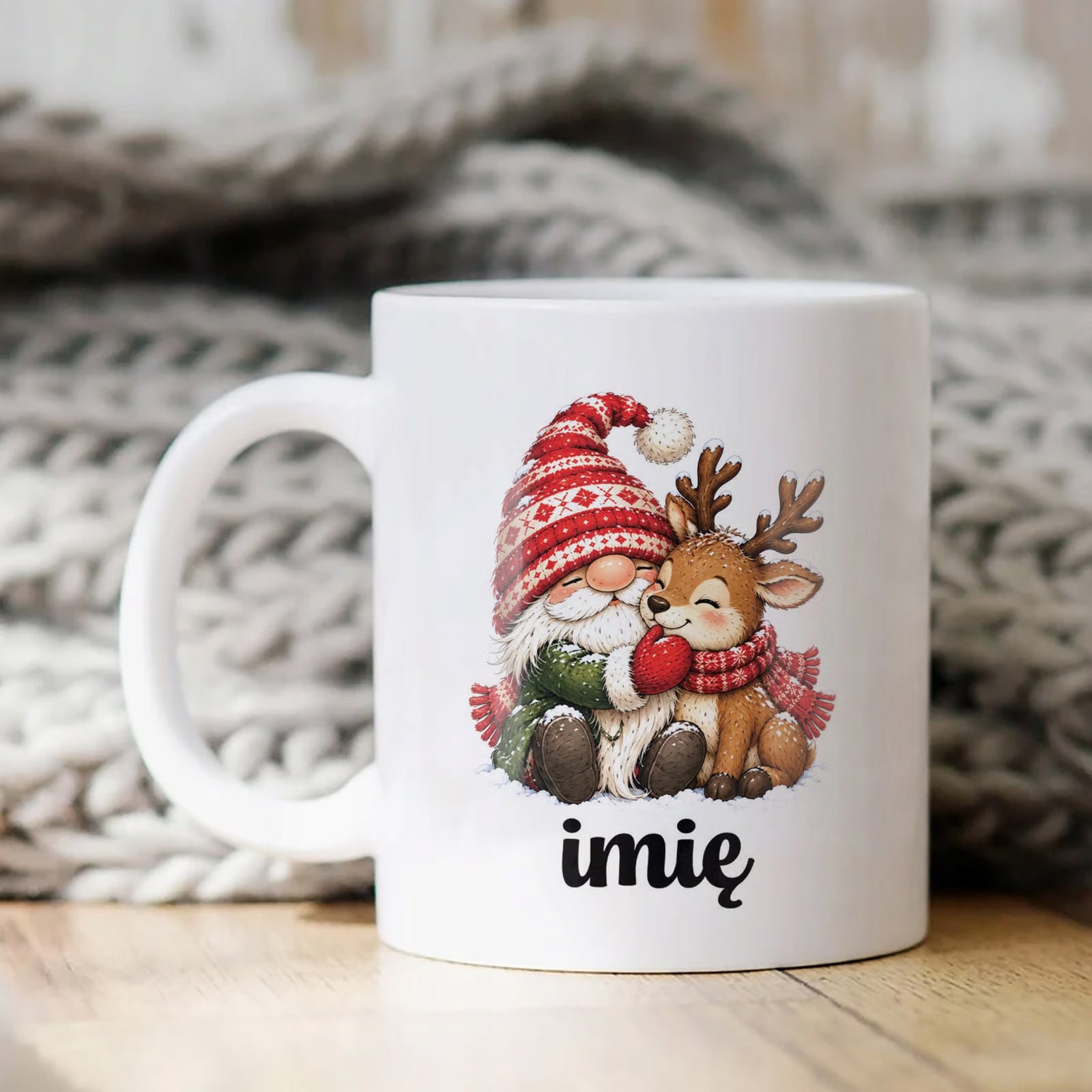 Kubek Biały Personalizowany z Nadrukiem Boże Narodzenie Święta Prezent