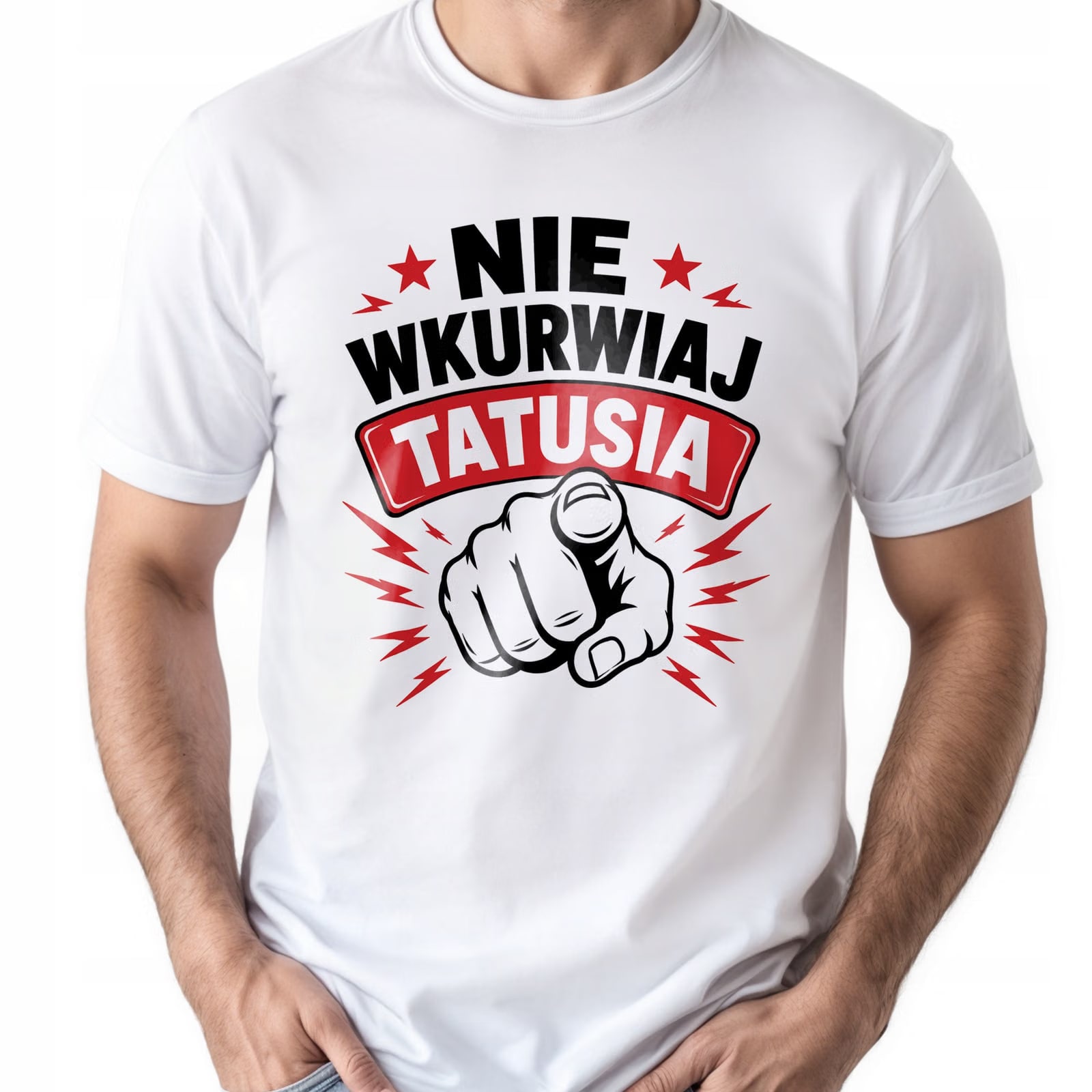 Koszulka biała męska dla tatusia prezent na Dzień Ojca upominek r. S