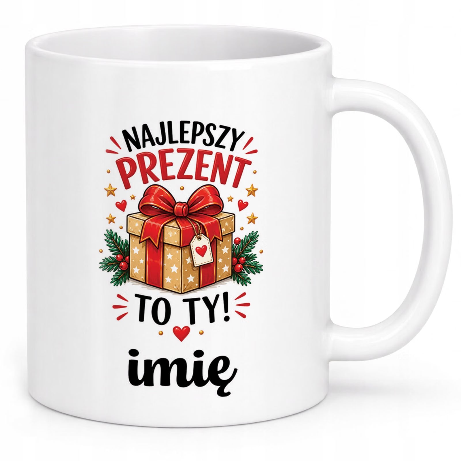 Kubek Biały Personalizowany z Nadrukiem Boże Narodzenie Święta Prezent