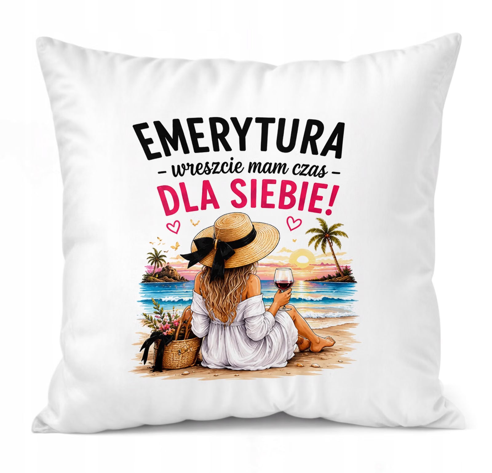 Poduszka Jasiek 38x38cm z Nadrukiem Emerytura Dla Emerytki Prezent