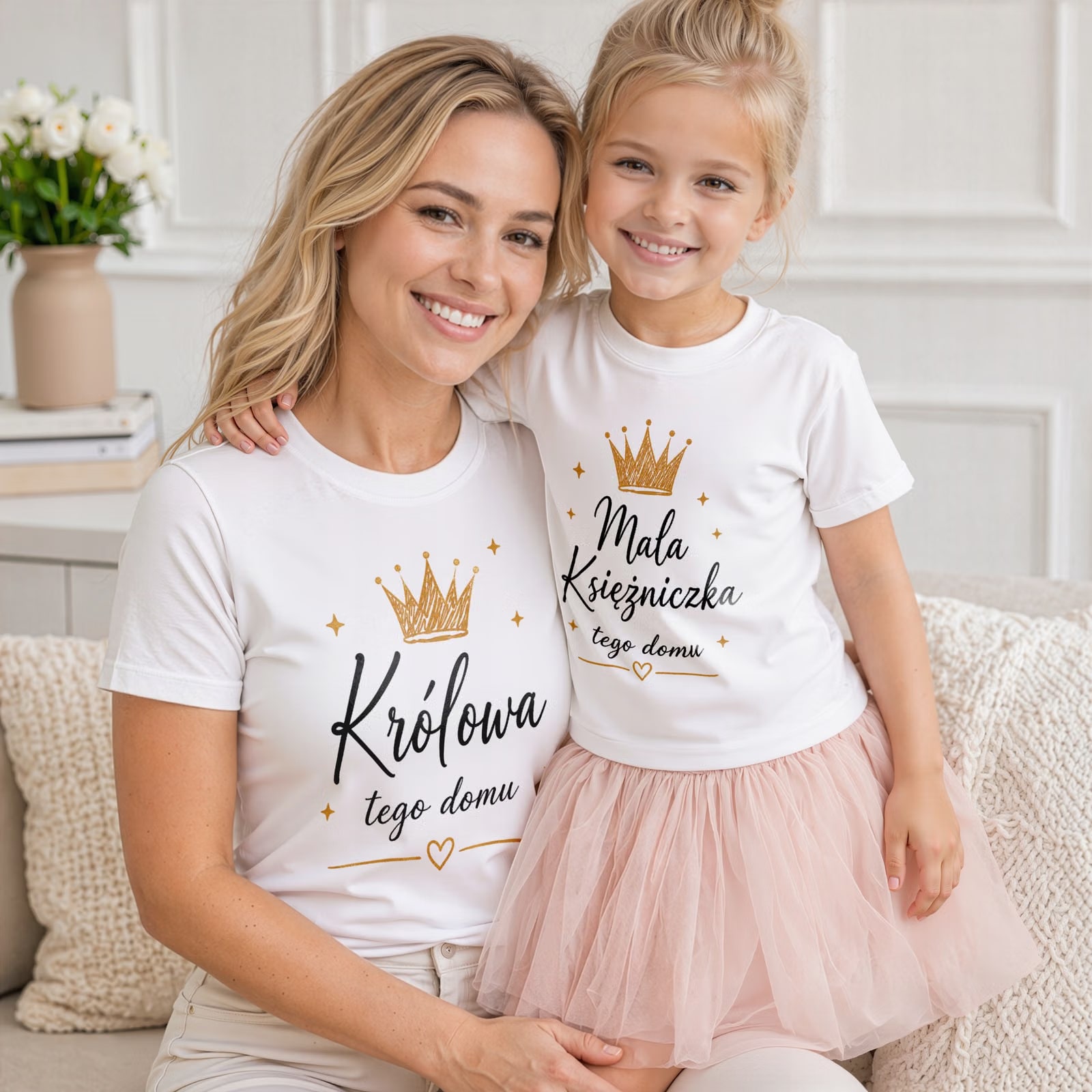 Komplet t-shirtów dla mamy i córki prezent na Dzień Matki zestaw rodzinny