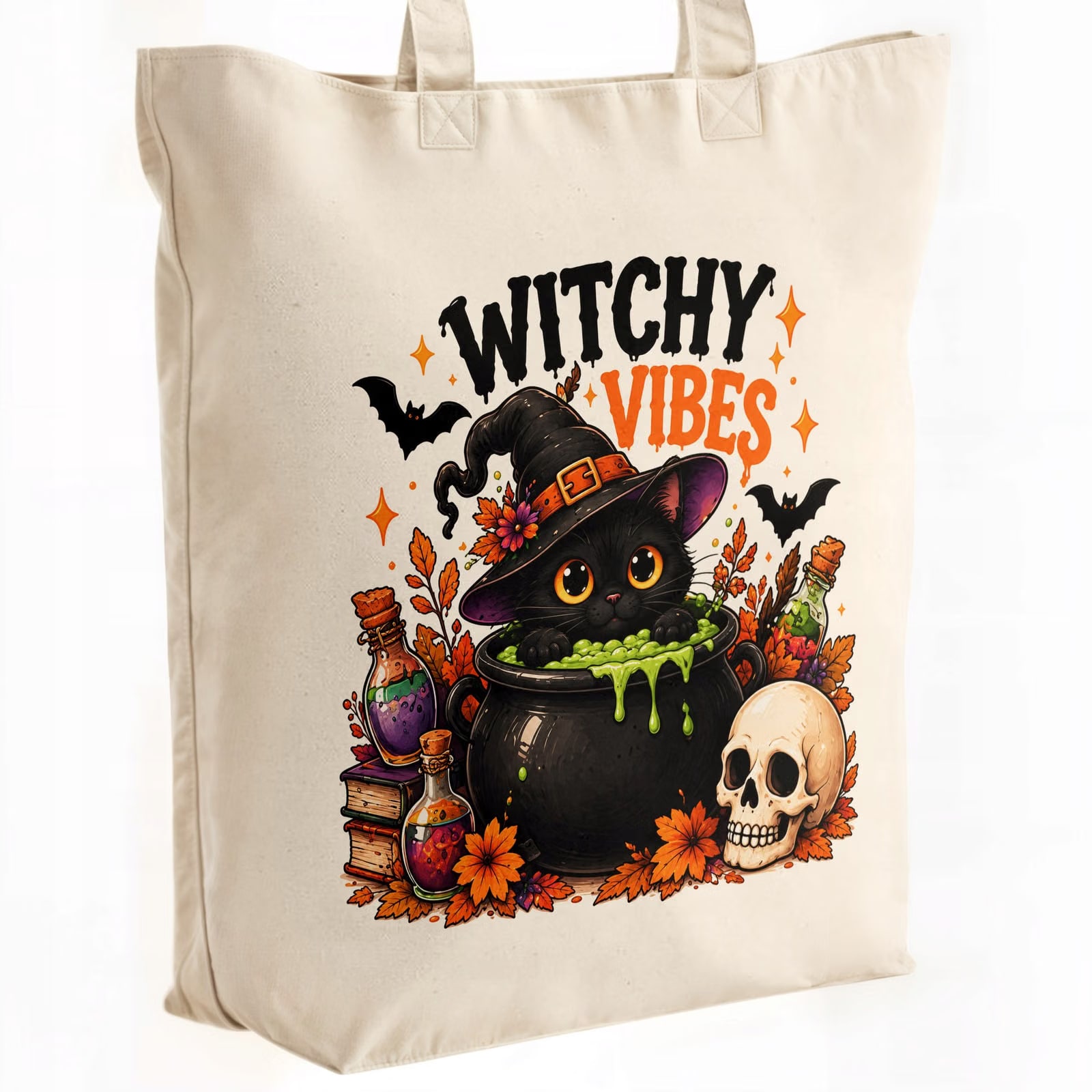 Torba shopper bawełniana premium halloween na zakupy z nadrukiem