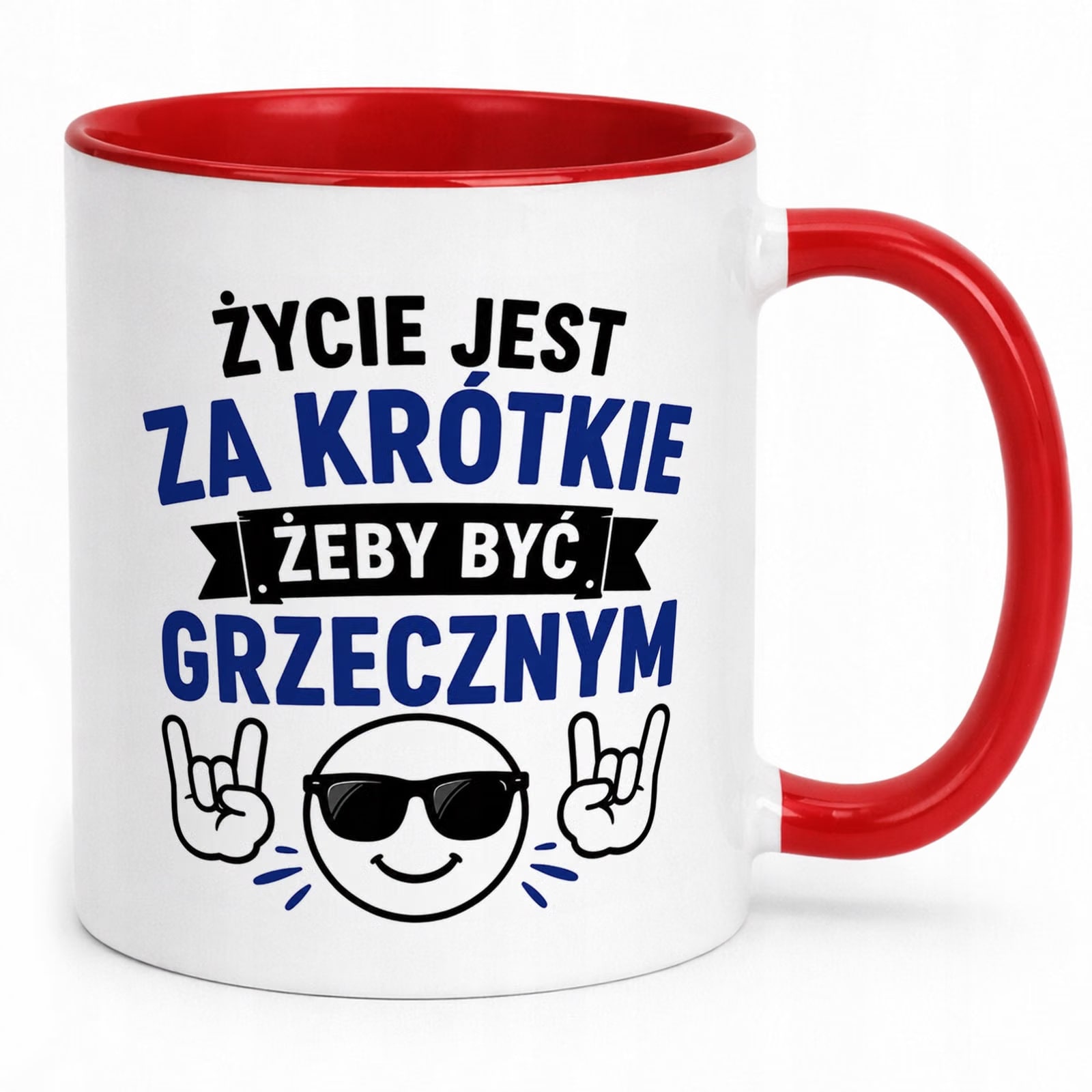 Czerwony Kubek z nadrukiem Dzień Chłopaka Mężczyzny Upominek Prezent