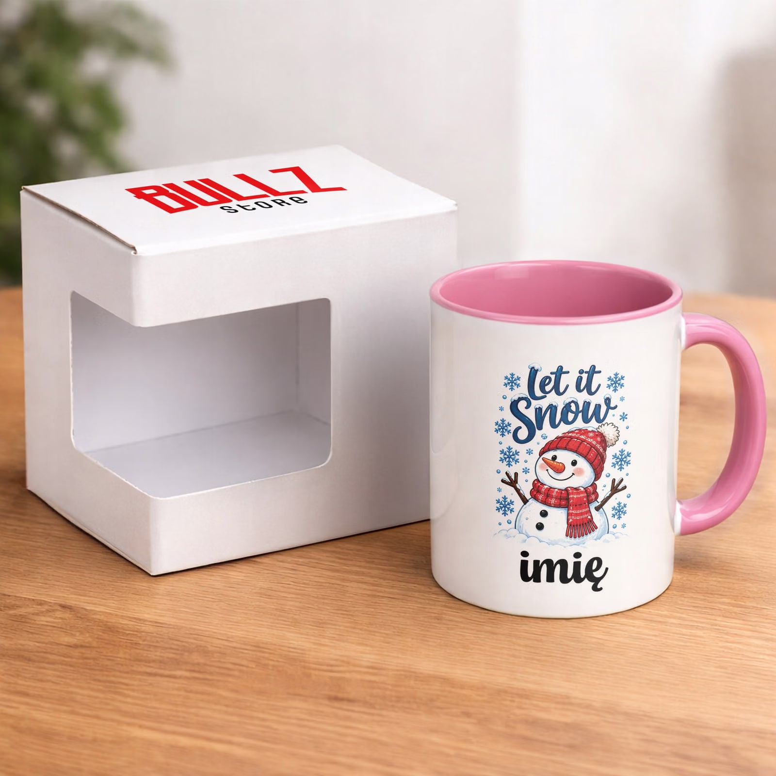 Kubek Różowy Personalizowany z Nadrukiem Boże Narodzenie Święta Prezent