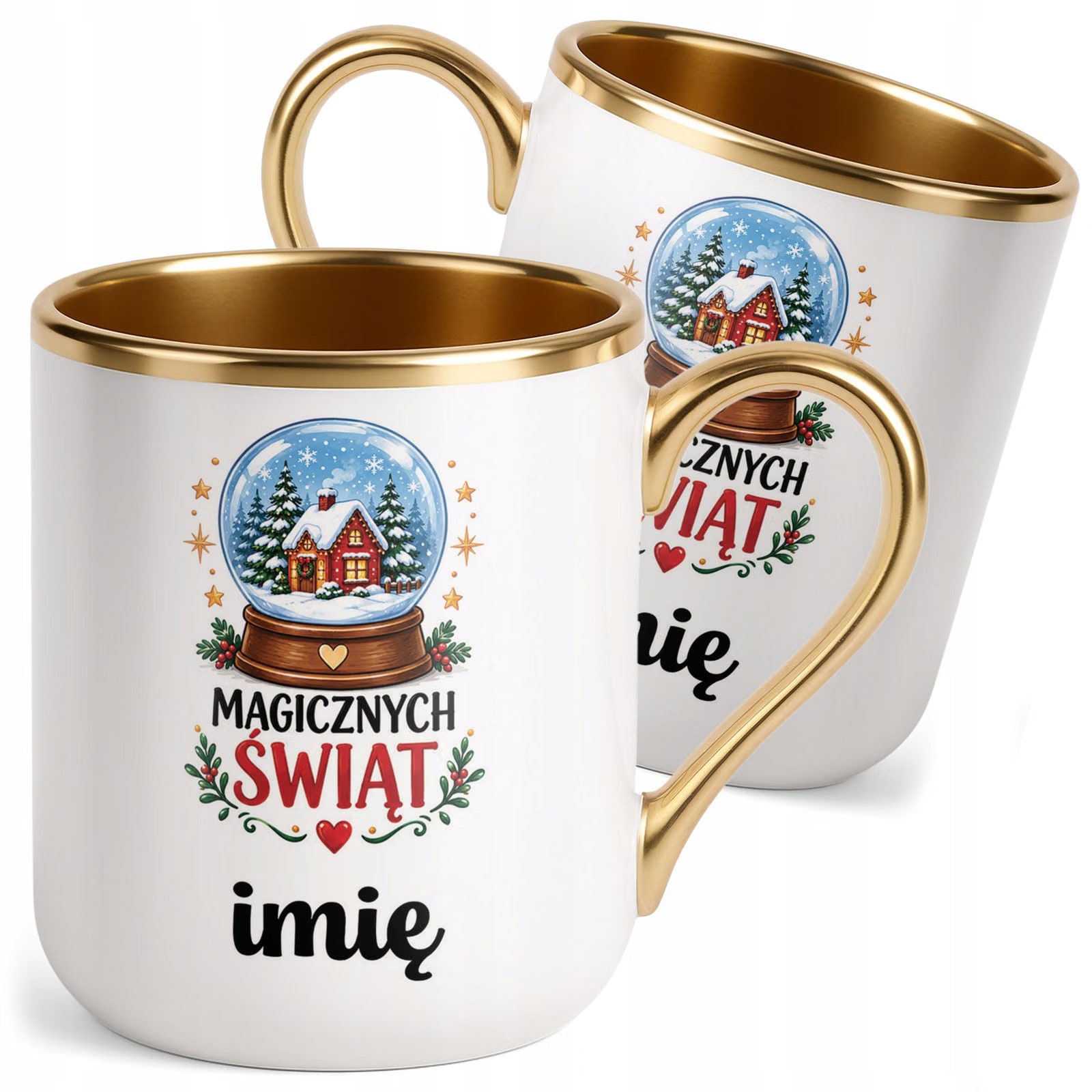 Kubek Personalizowany Premium Złoty Boże Narodzenie Święta Prezent