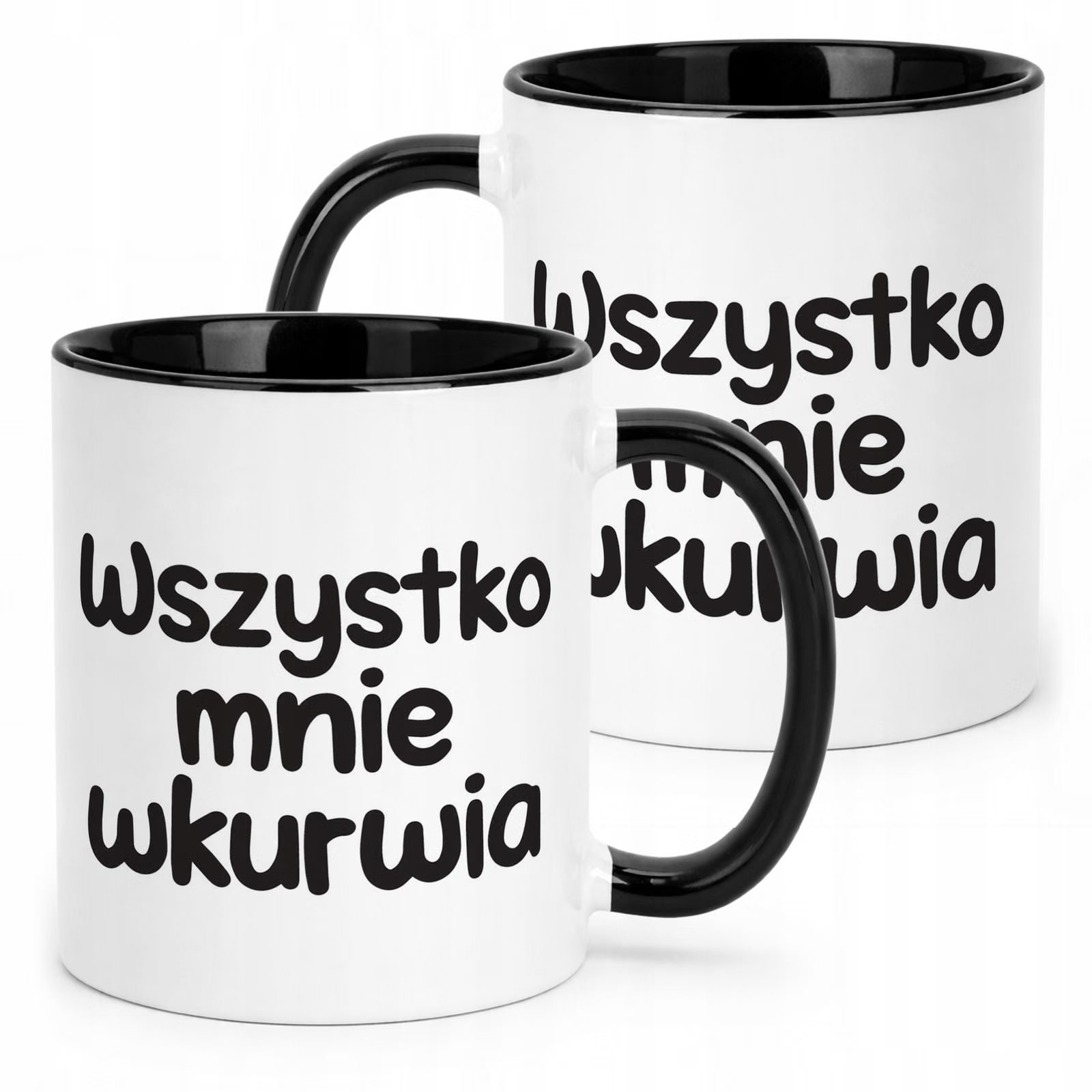 Kubek Czarny Wszystko Mnie Wku**ia Śmieszny Zabawny Prezent