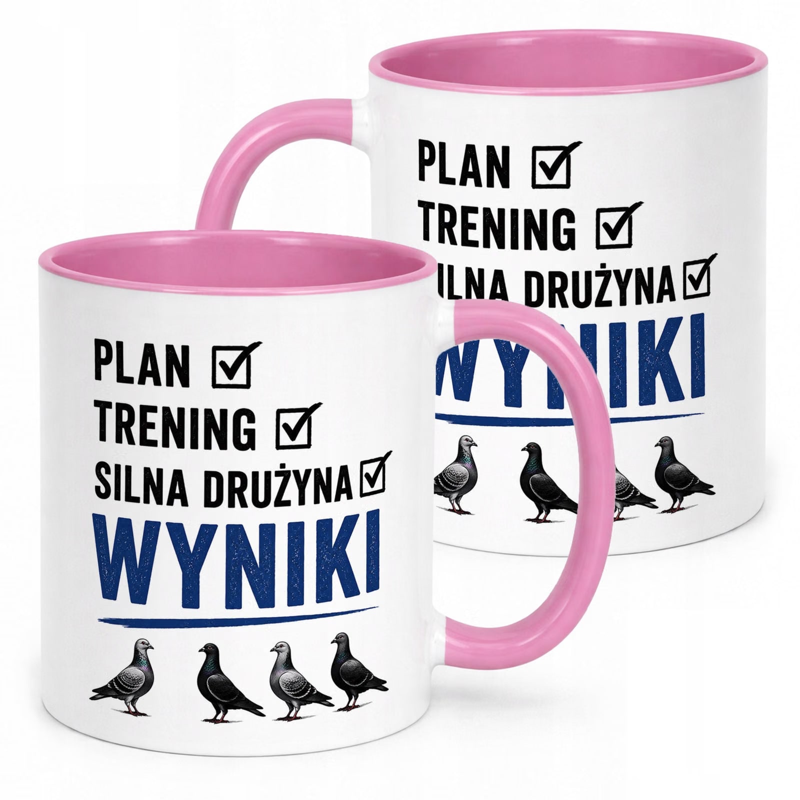 Różowy Kubek z nadrukiem Dla Gołębiarza Hodowcy Gołębi Upominek Prezent
