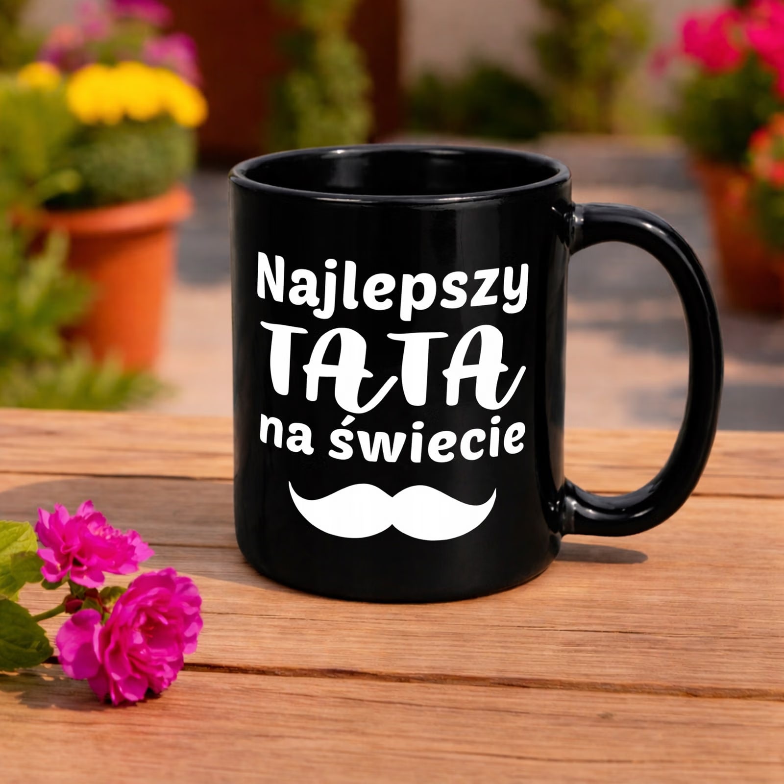 Kubek czarny prezent dla tatusia na Dzień Ojca miły upominek dla taty
