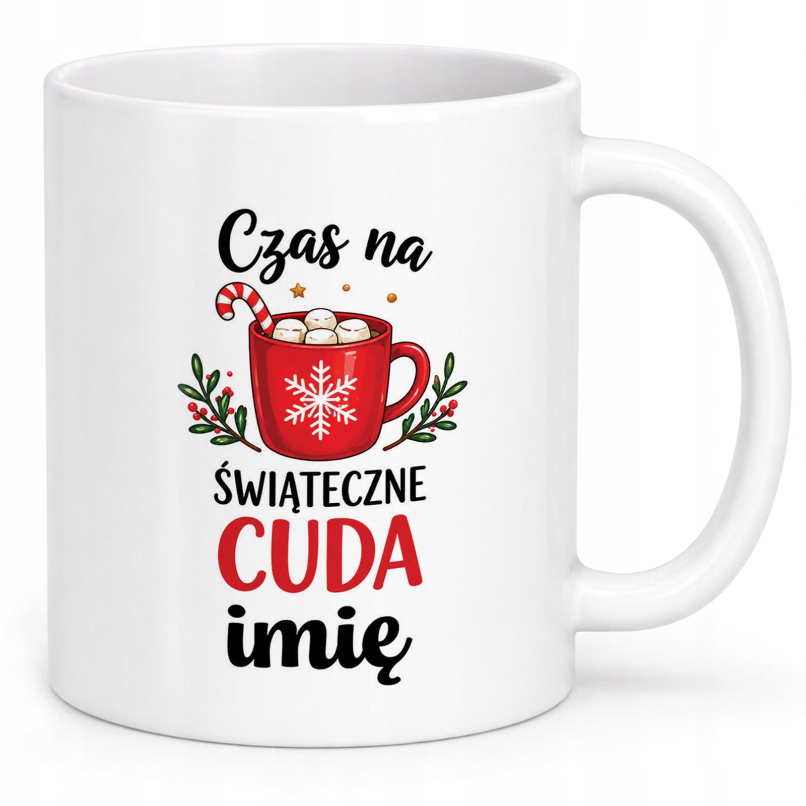 Kubek Biały Personalizowany z Nadrukiem Boże Narodzenie Święta Prezent