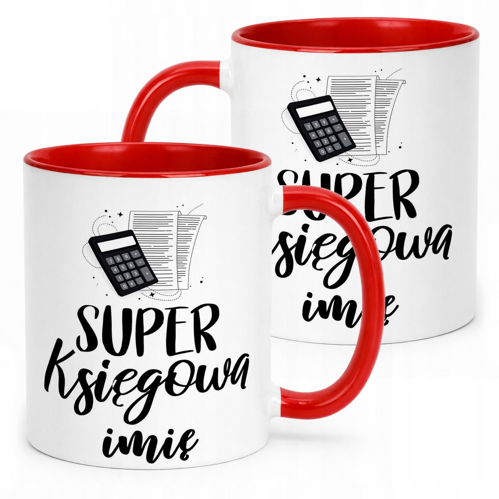 Kubek Czerwony Personalizowany Super Księgowa Dla Księgowej Prezent