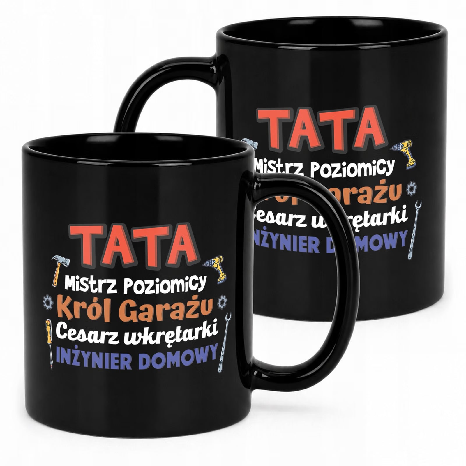 Upominek dla taty na Dzień Ojca kubek czarny prezent dla tatusia od serca