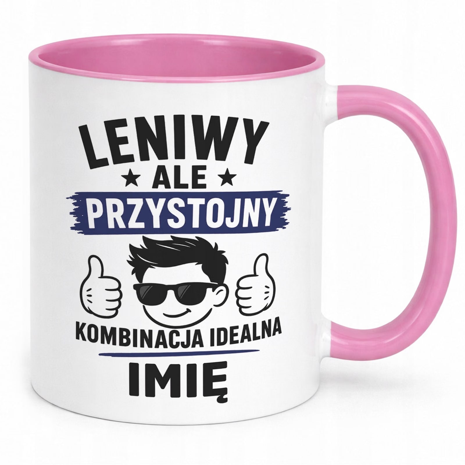 Różowy Kubek personalizowany z nadrukiem Dzień Chłopaka Mężczyzny Prezent