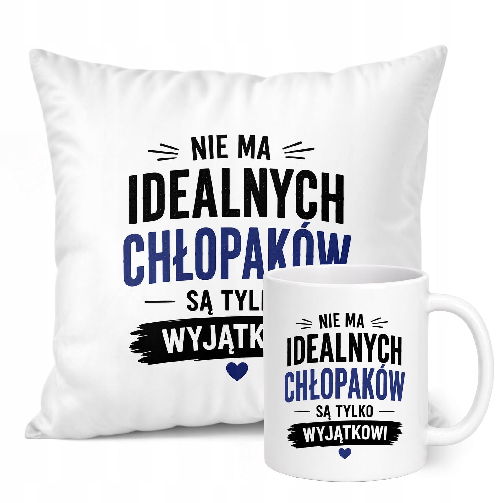 Zestaw Kubek Biały Poduszka Dzień Chłopaka Z Nadrukiem Prezent Upominek