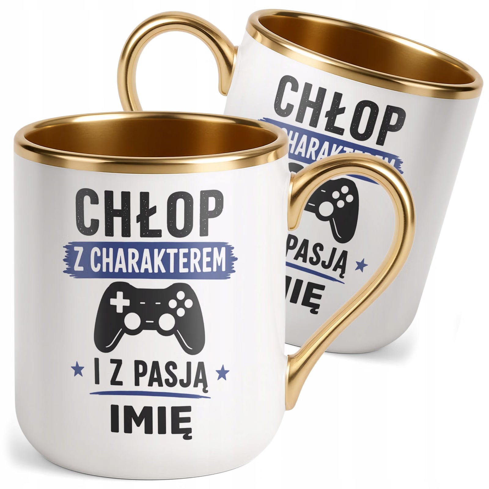 Kubek personalizowany z nadrukiem Premium Złoty Dzień Chłopaka