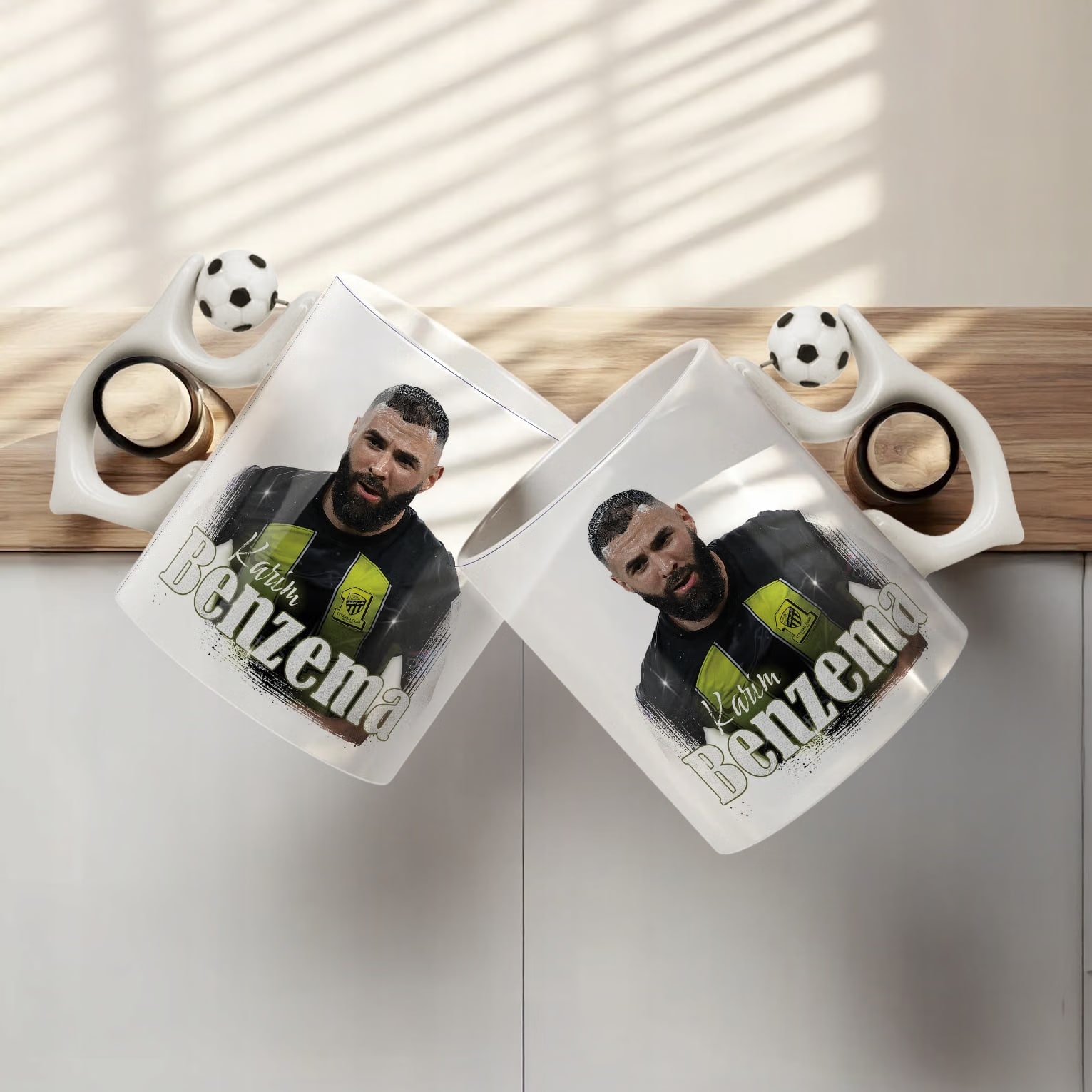 Zestaw Kubek Piłkarski + Podkładka pod mysz Karim Benzema Al-Ittihad