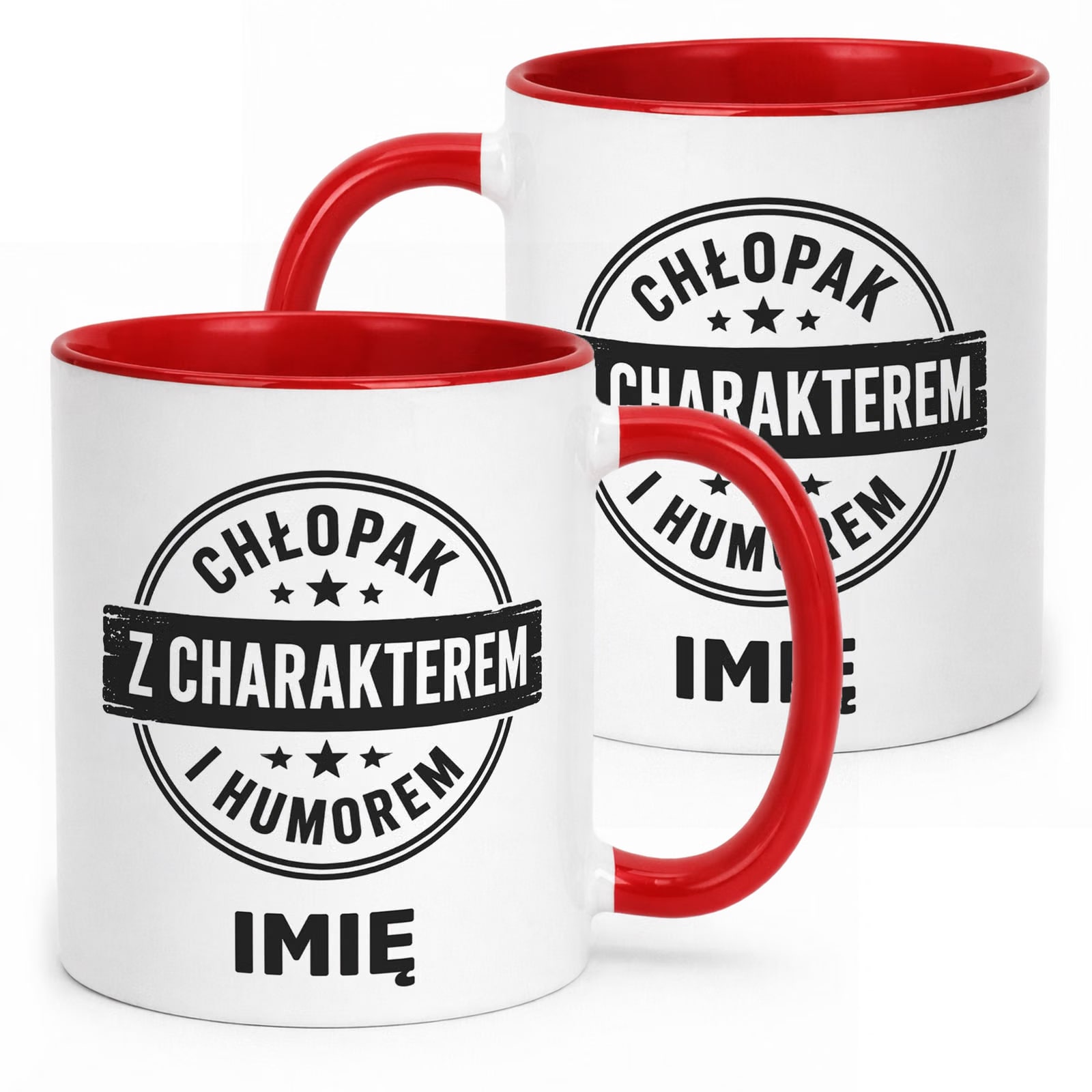 Czerwony Kubek personalizowany z nadrukiem Dzień Chłopaka Mężczyzny Prezent