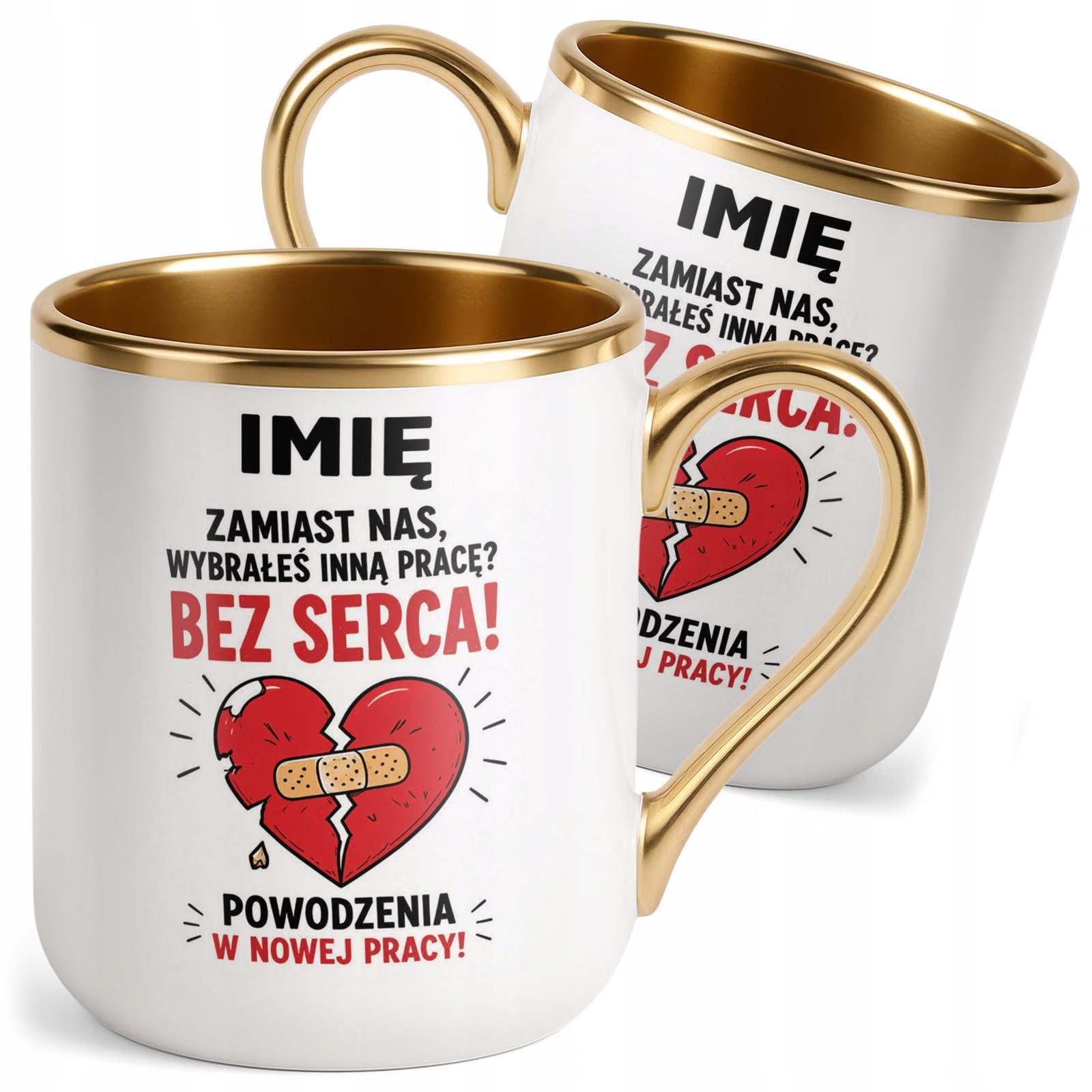 Kubek Personalizowany z nadrukiem Premium Złoty Odejście z Pracy