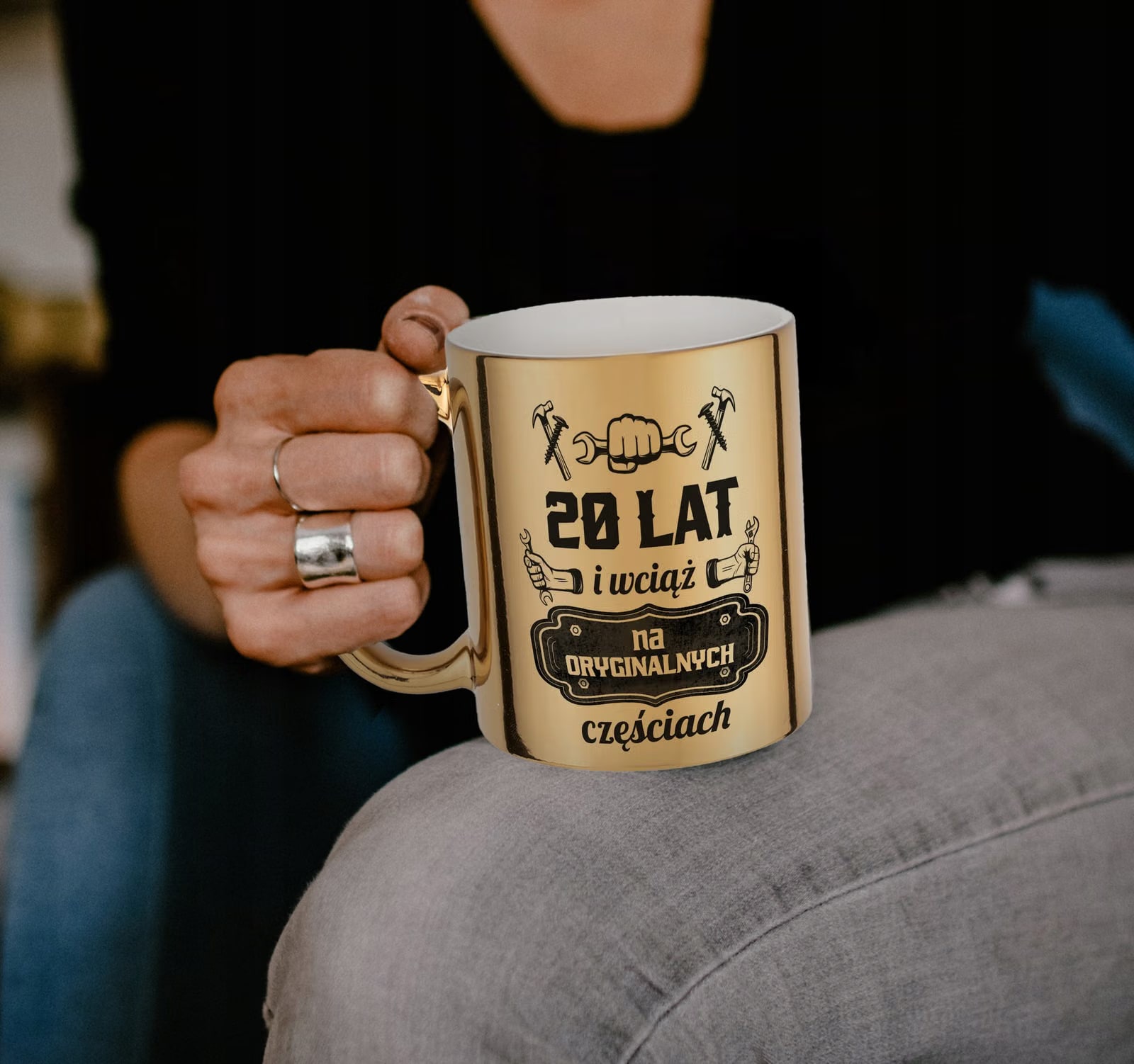 Kubek Złoty ceramiczny 330 ml 20 lat wciąż na oryginalnych Prezent Urodziny
