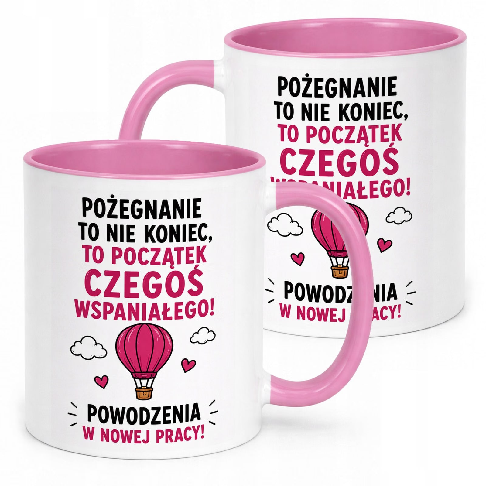 Kubek Różowy z nadrukiem Pożegnanie Odejście z Pracy Dla Koleżanki