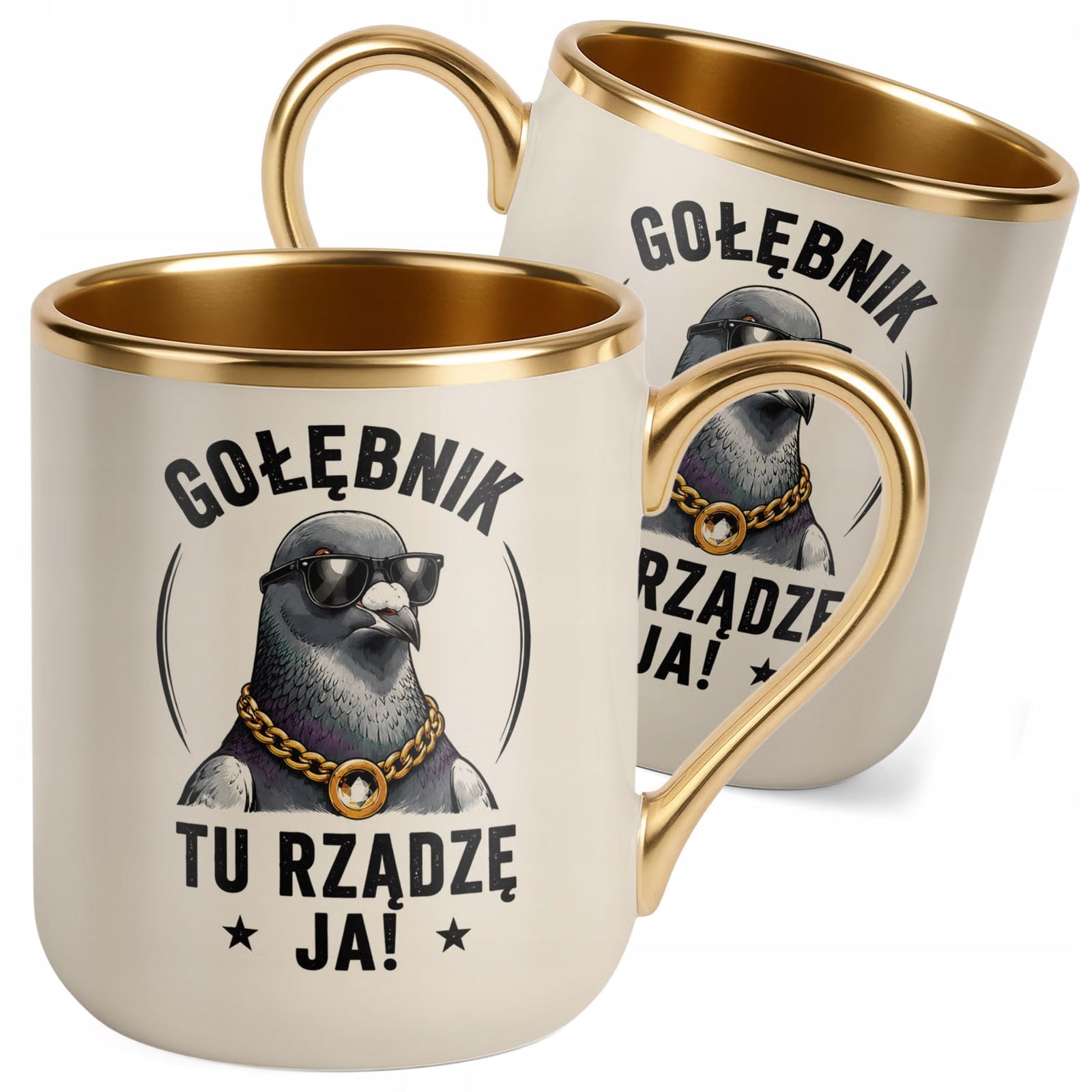 Kubek z nadrukiem Premium Złoty Ecru Dla Gołębiarza Hodowcy Gołębi Prezent