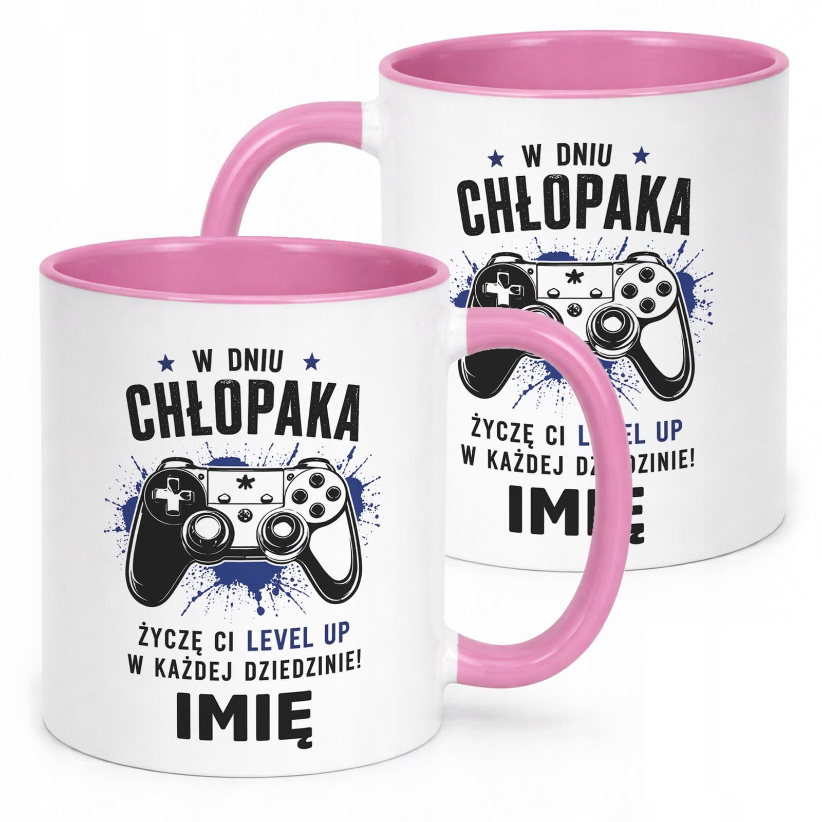 Różowy Kubek personalizowany z nadrukiem Dzień Chłopaka Mężczyzny Prezent