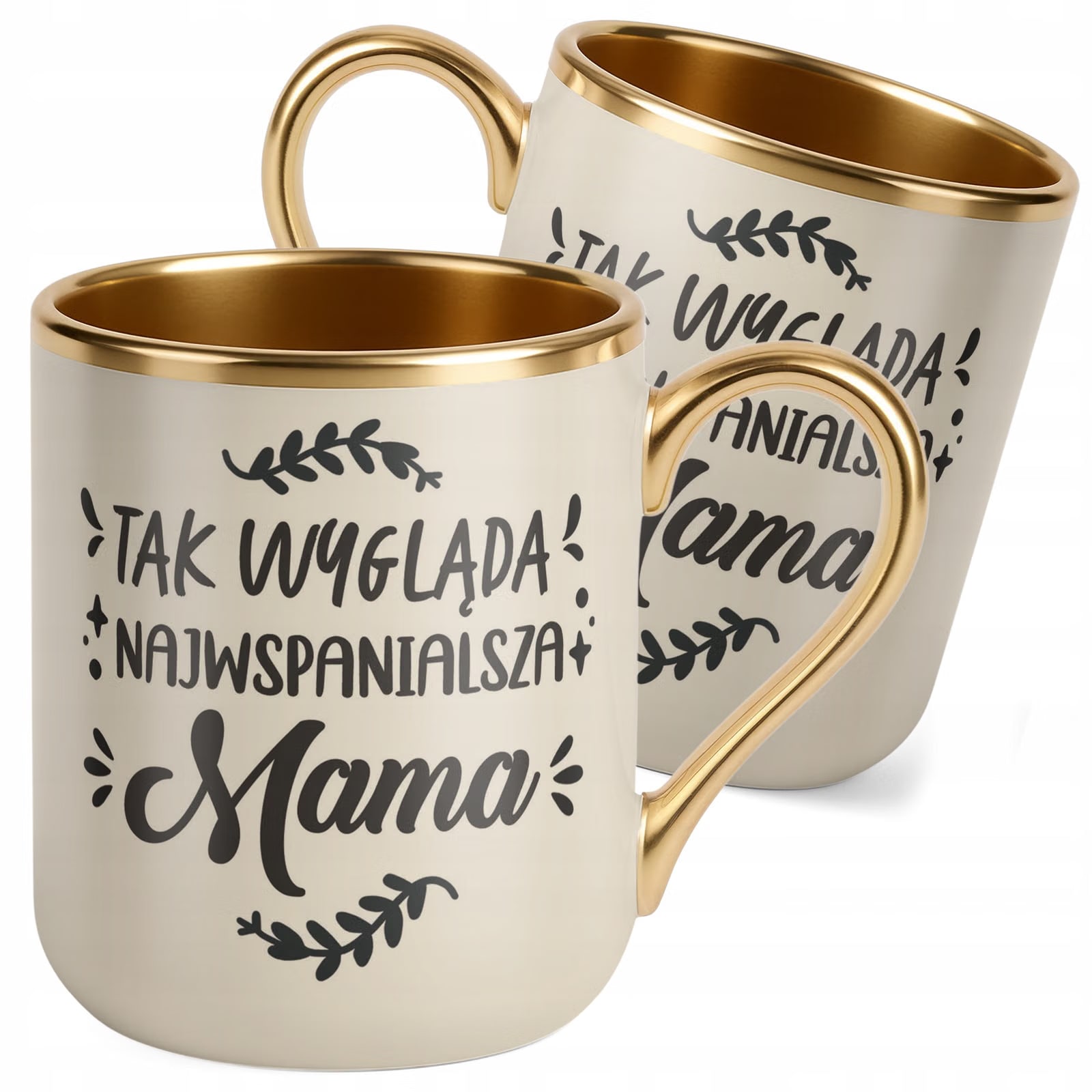 Kubek Premium Złoty Ecru Dzień Matki Dla Mamy Prezent Najwspanialsza Mama