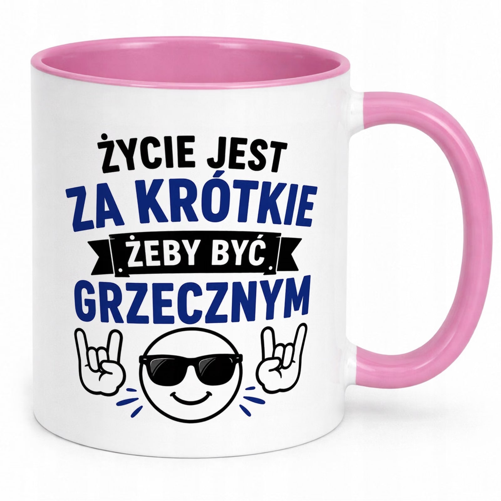 Różowy Kubek z nadrukiem Dzień Chłopaka Mężczyzny Upominek Prezent