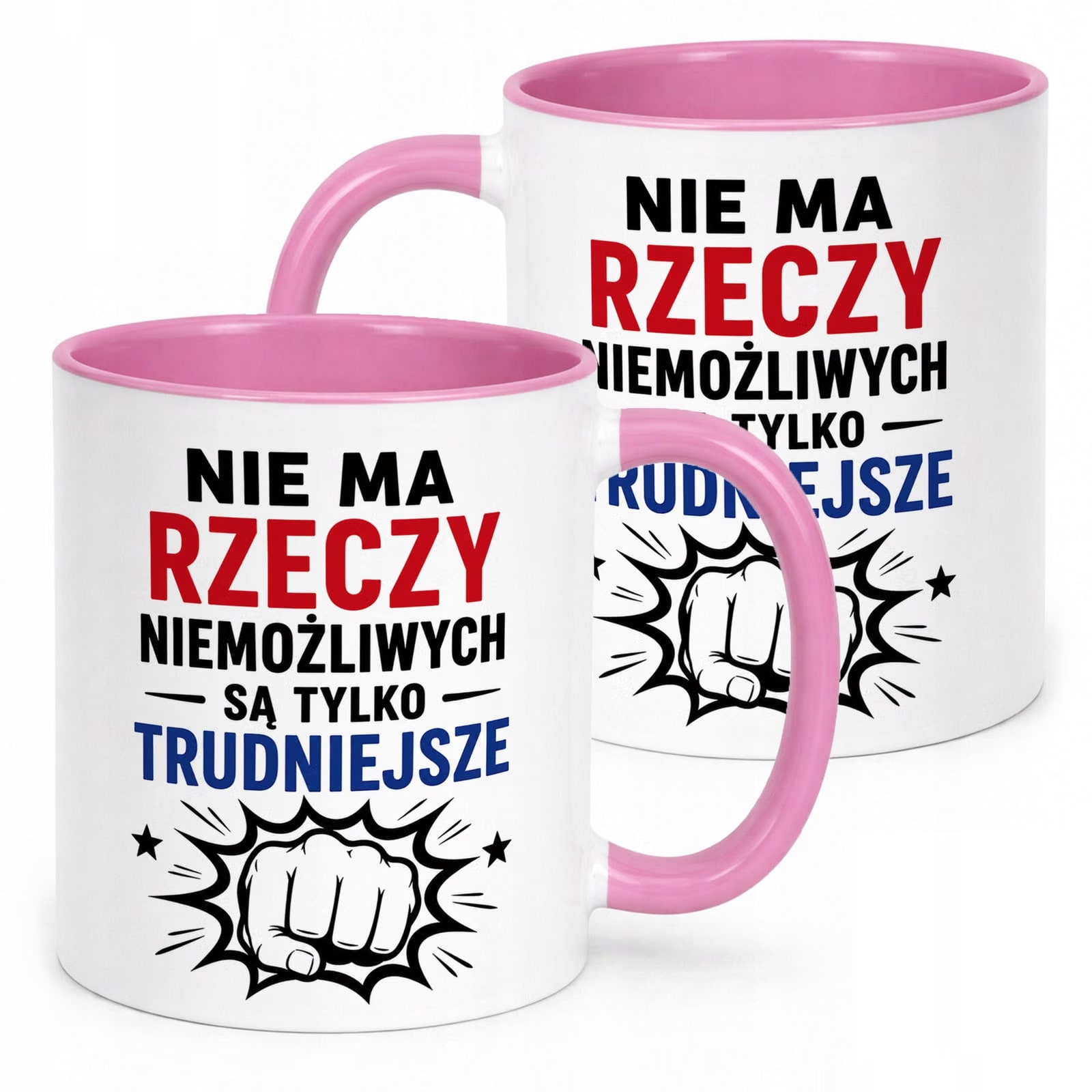 Różowy Kubek z nadrukiem Dzień Chłopaka Mężczyzny Upominek Prezent