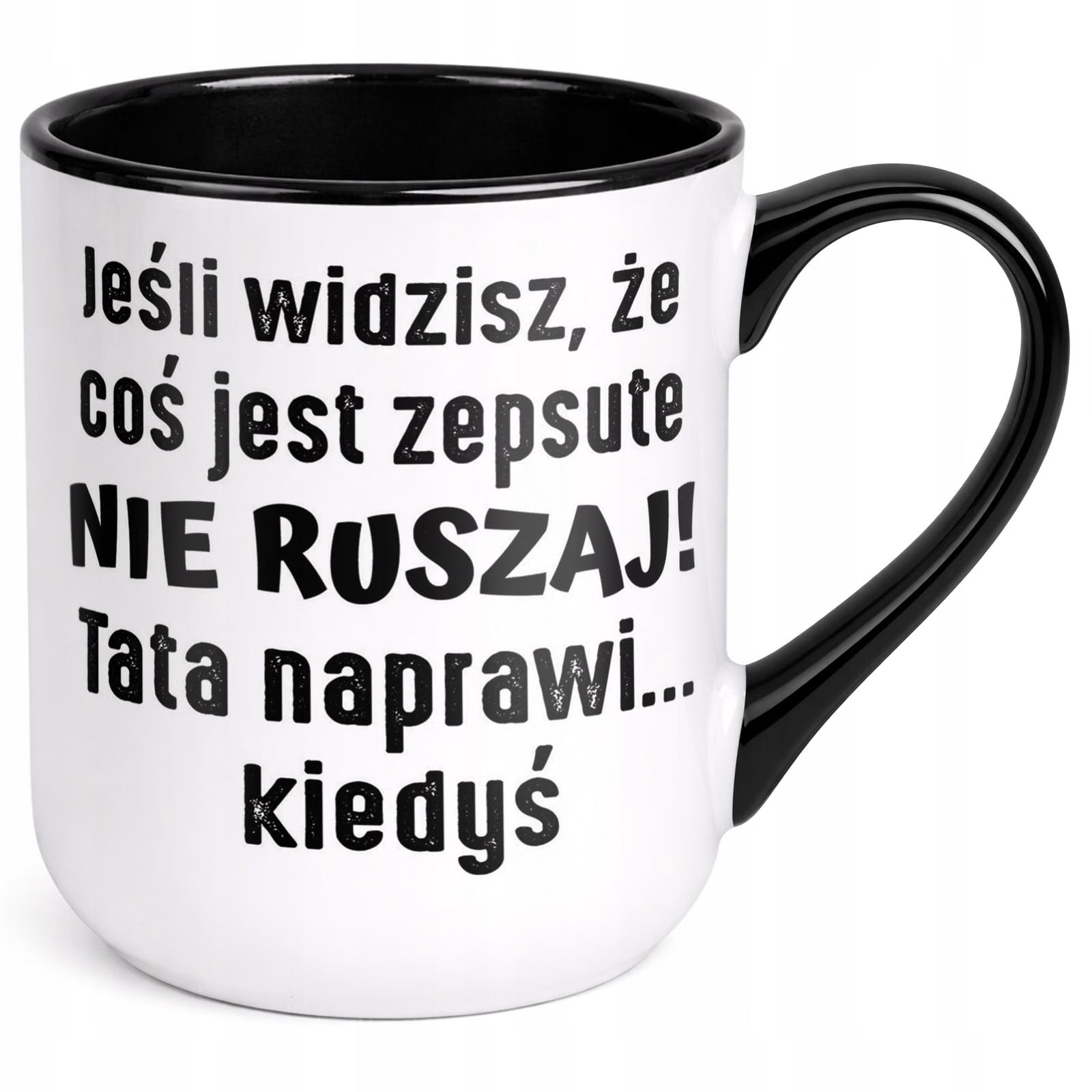 Kubek z nadrukiem Premium Czarny Dla Taty Dzień Ojca Upominek Prezent