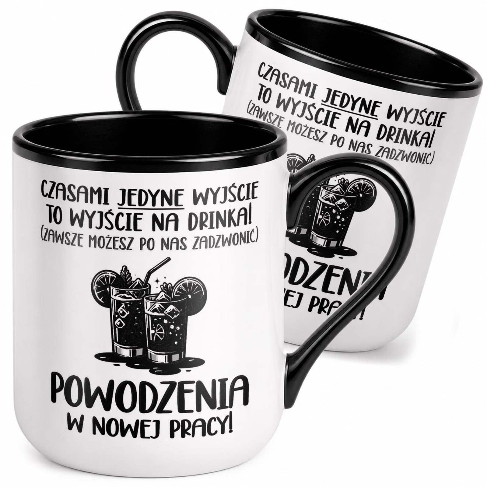 Kubek z nadrukiem Premium Czarny Pożegnanie Odejście z Pracy Prezent
