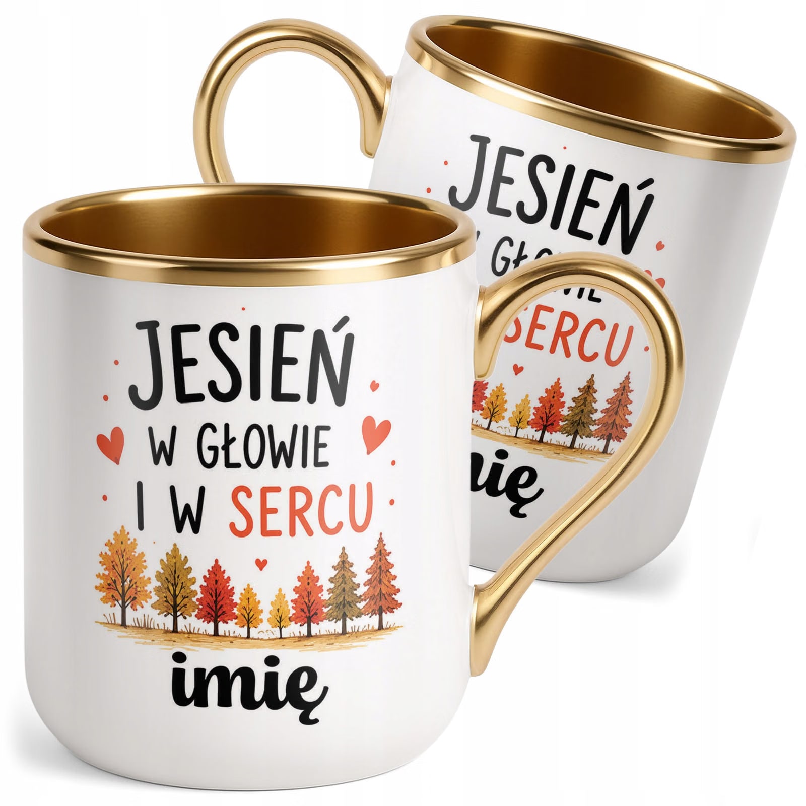 Kubek Personalizowany z nadrukiem Premium Złoty Jesienny Jesień
