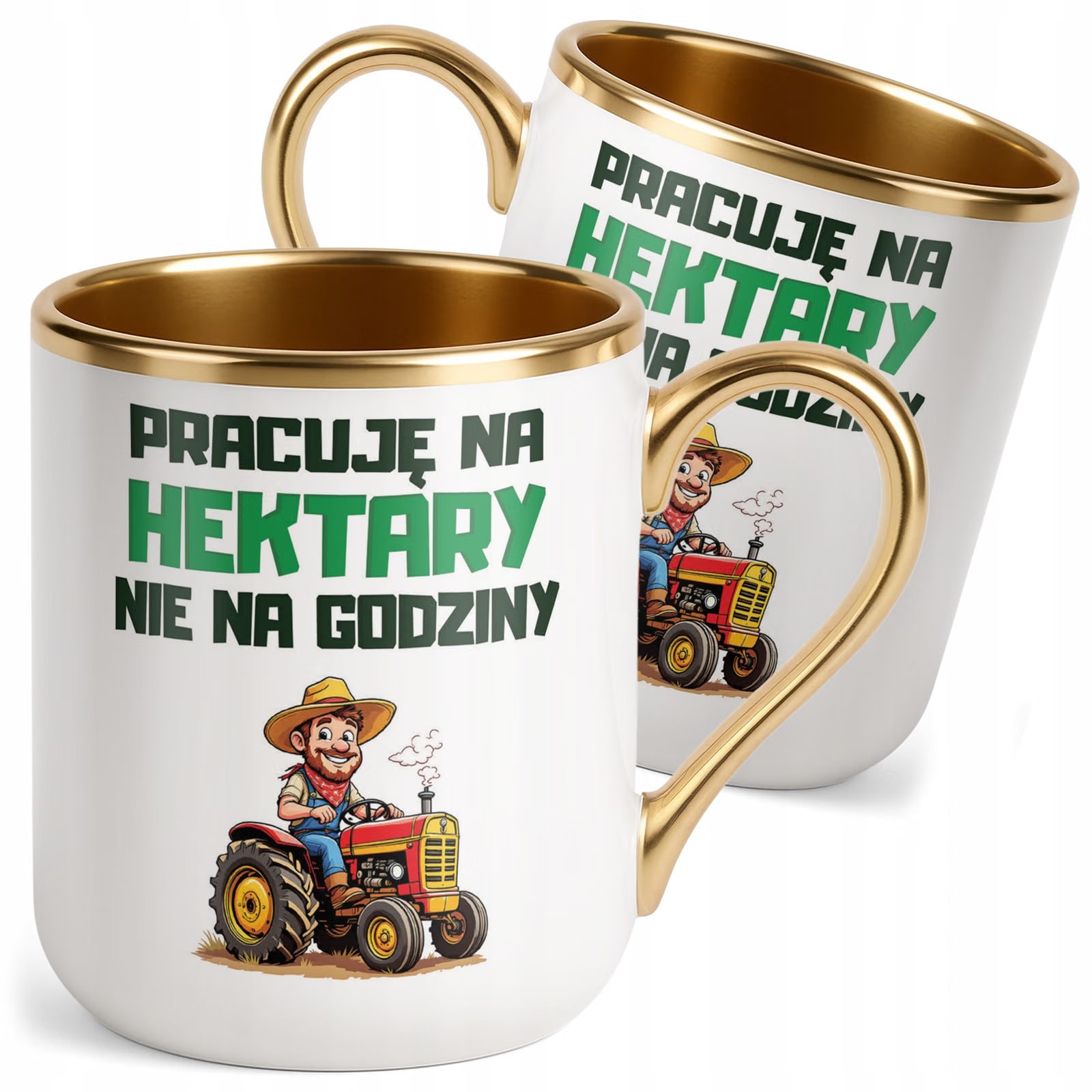 Kubek Premium Złoty Rolnik Dla Rolnika Traktor Zabawny Prezent