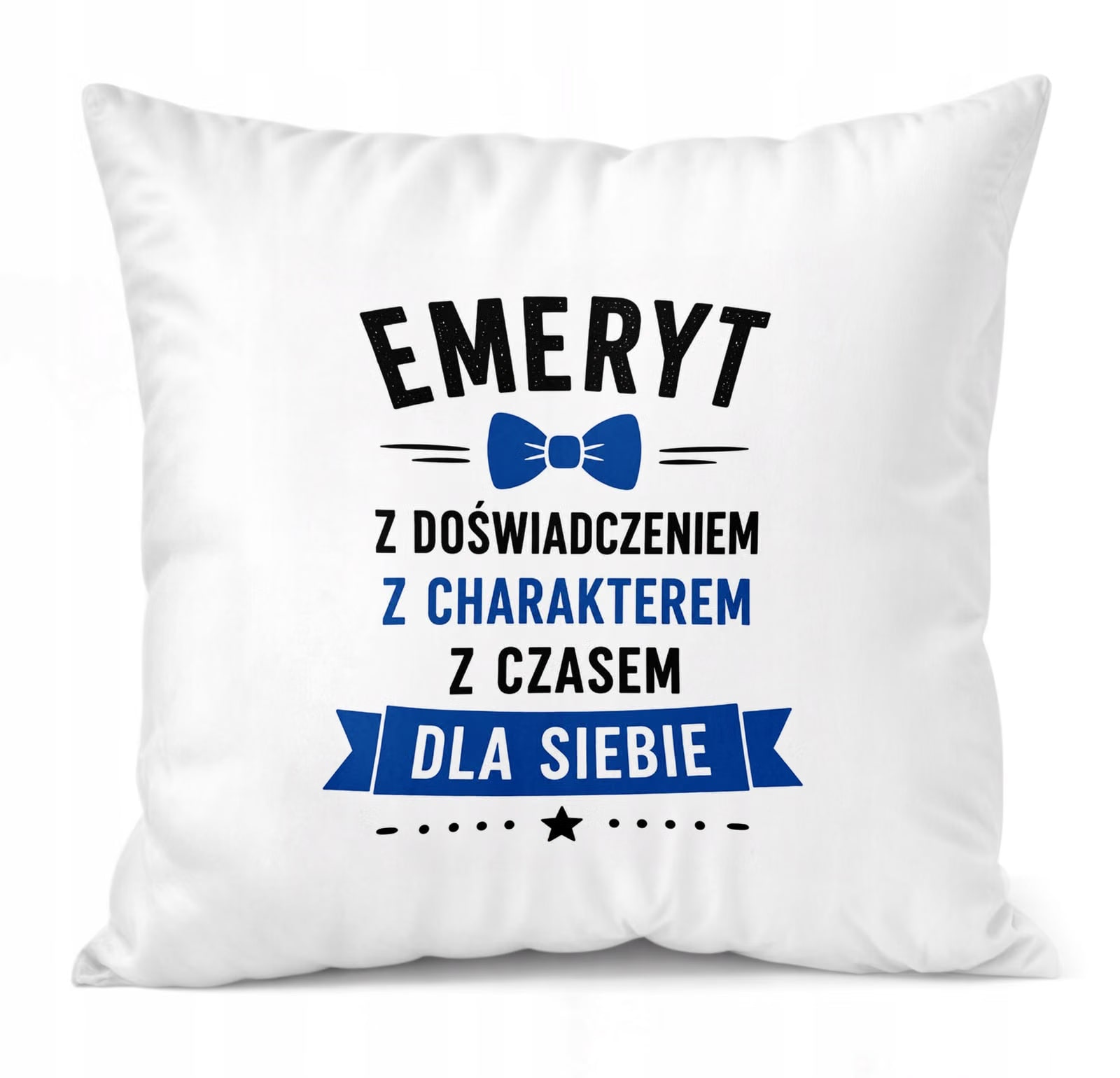 Poduszka Jasiek 38x38cm z Nadrukiem Emerytura Dla Emeryta Upominek Prezent