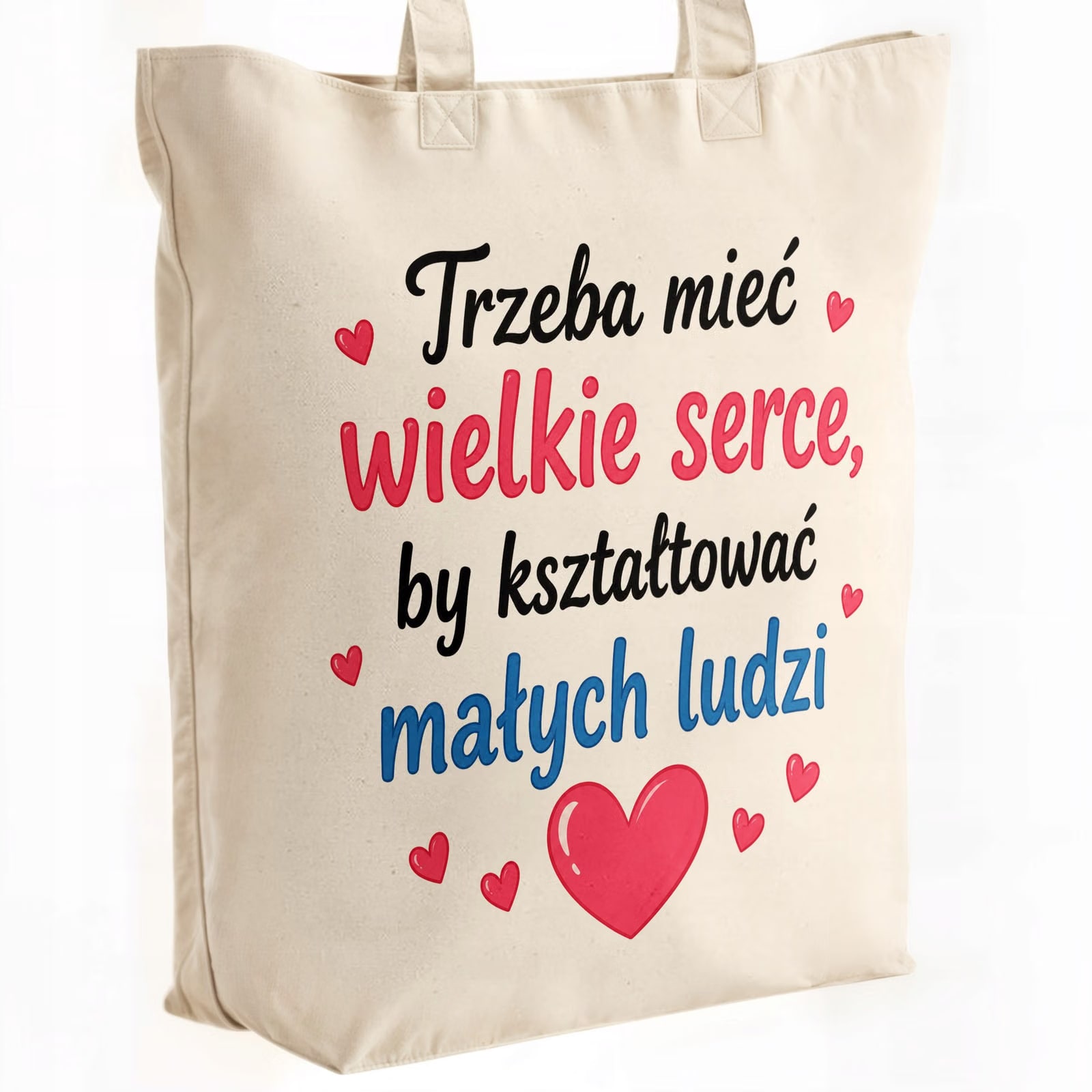 Torba shopper bawełniana premium Dzień Nauczyciela zakupy z nadrukiem