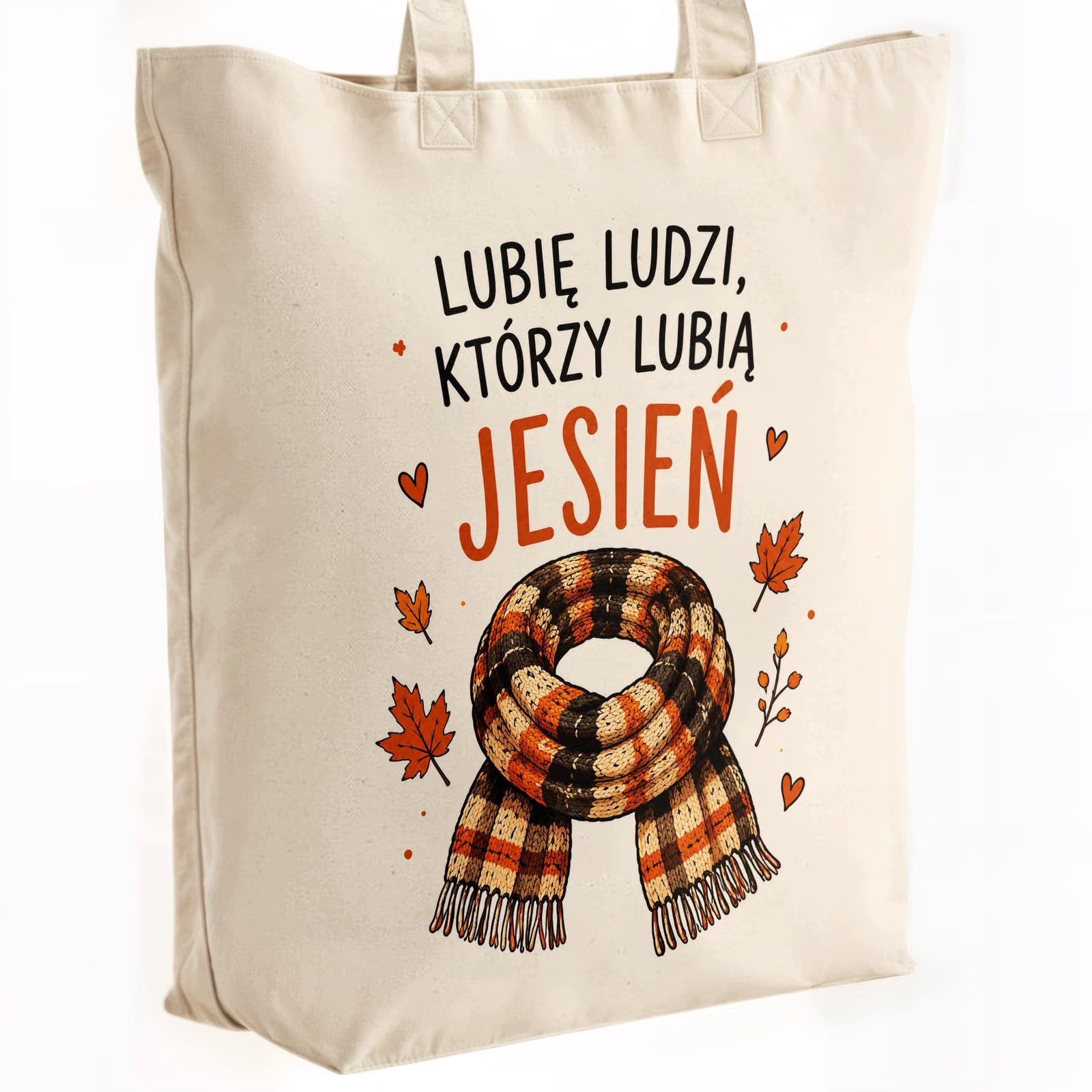 Torba shopper bawełniana premium jesień jesienna na zakupy z nadrukiem