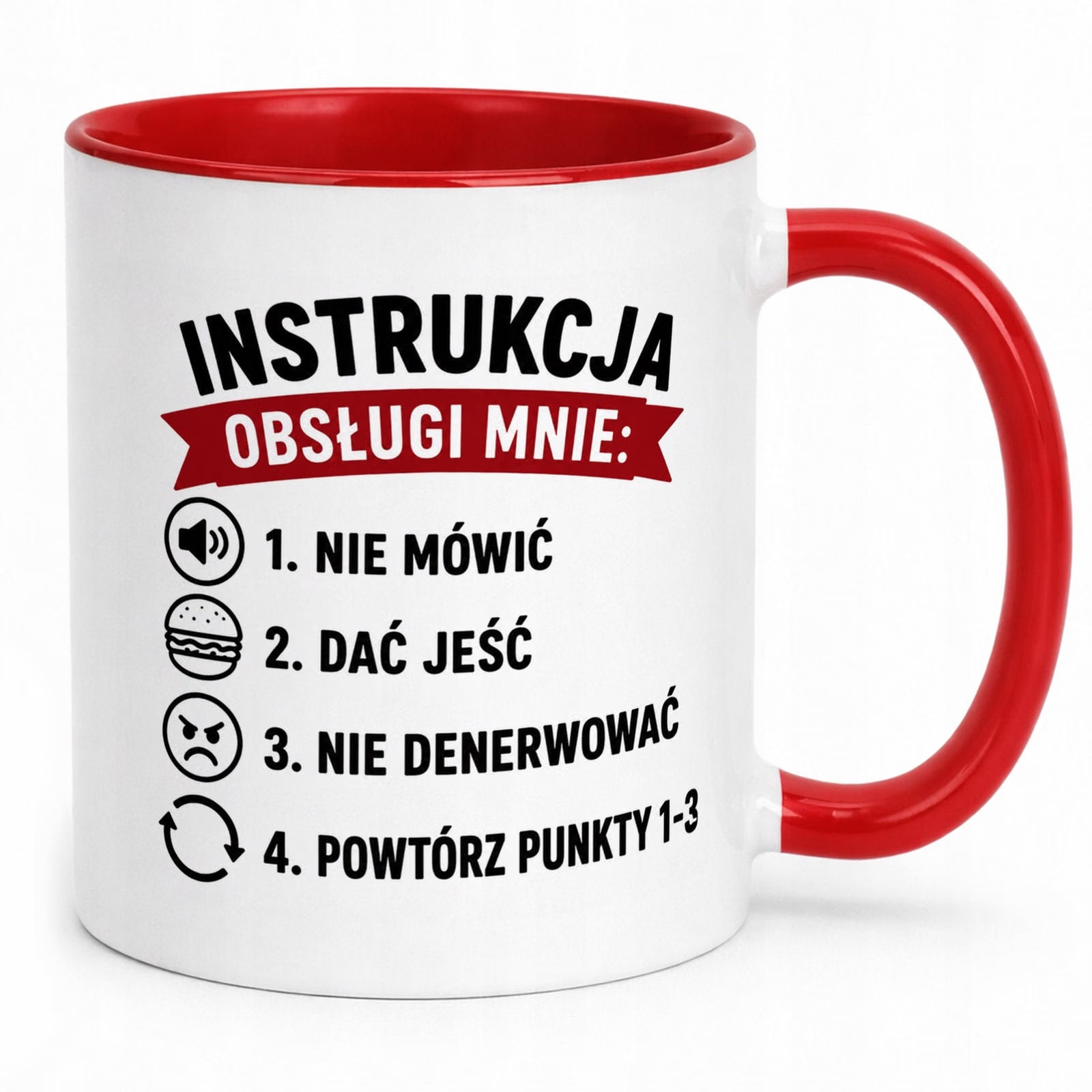Czerwony Kubek z nadrukiem Dzień Chłopaka Mężczyzny Upominek Prezent